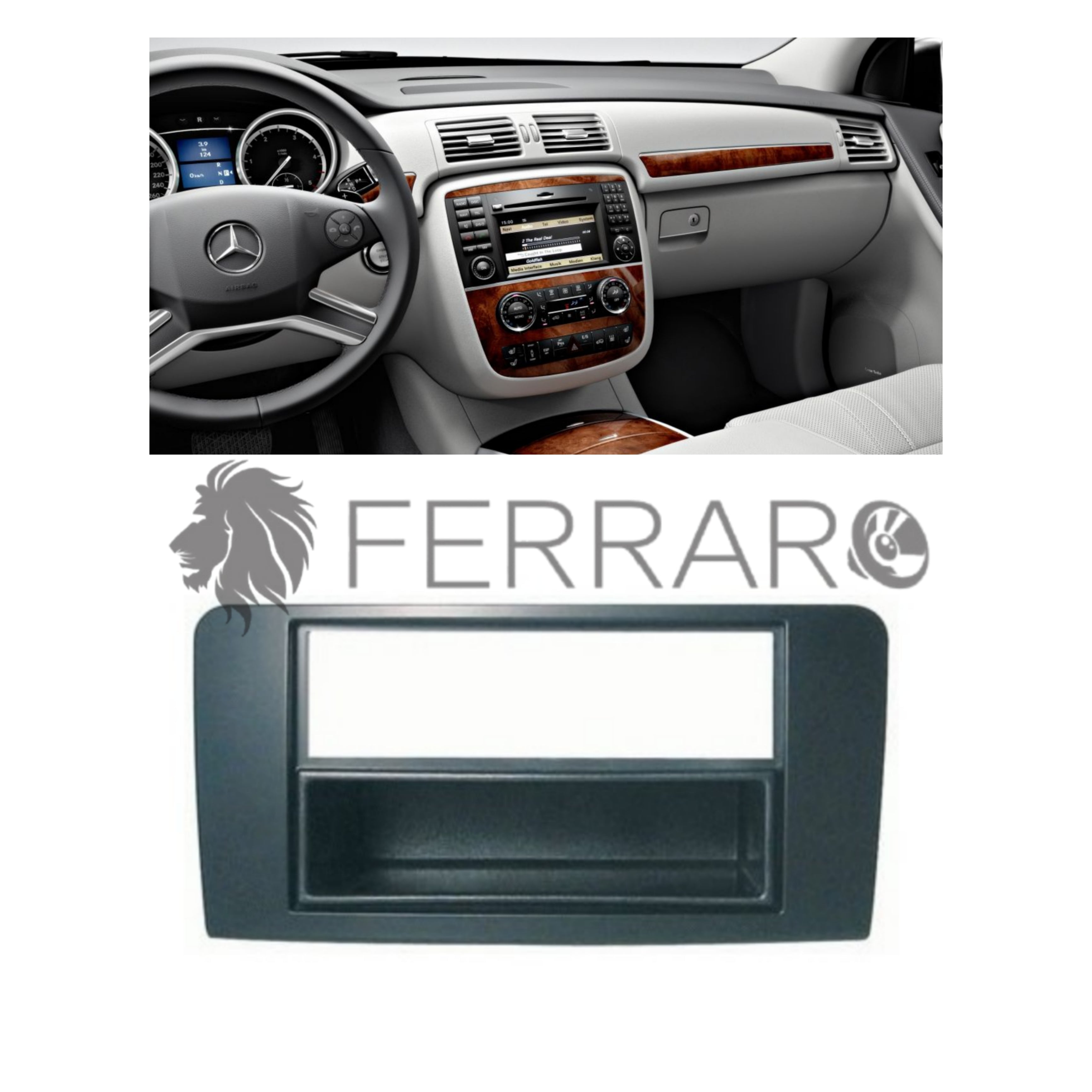 Kit Mascherina 1DIN con Cassetto per Mercedes Classe R (2006-2012)