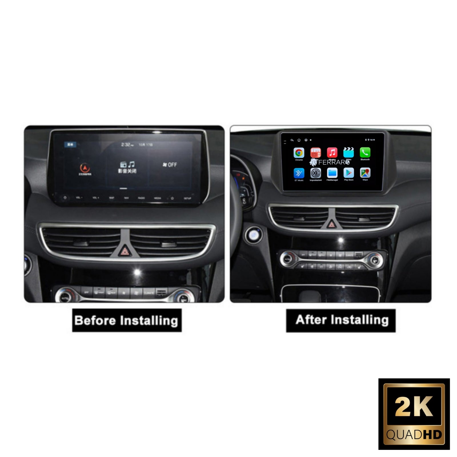 Autoradio per Hyundai Tucson 9" 2K | 2024-2026 | Android | Bluetooth | CarPlay | Android Auto | 12/256GB Ram