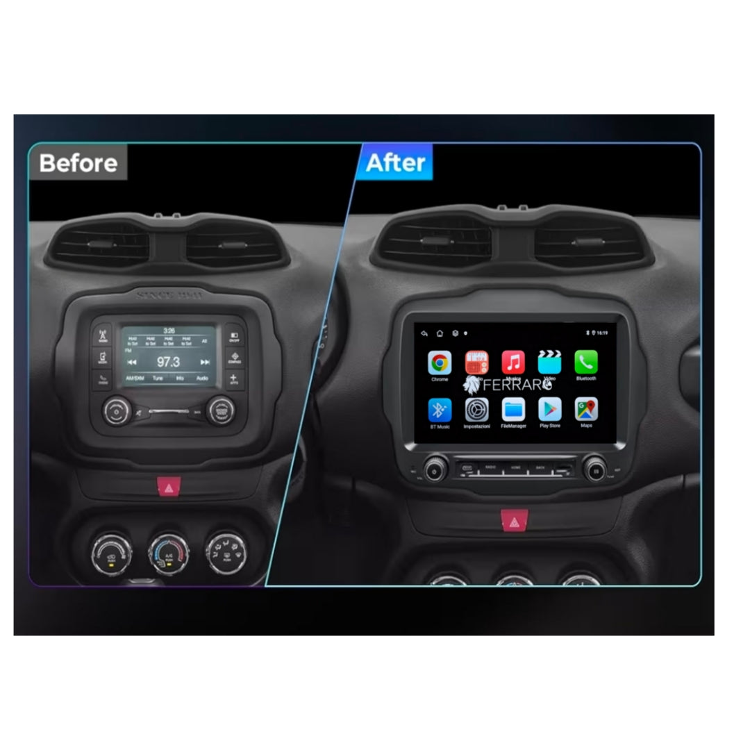 Autoradio per Jeep Renegade 9", Android, Bluetooth, CarPlay, Android Auto, 4/64GB Ram