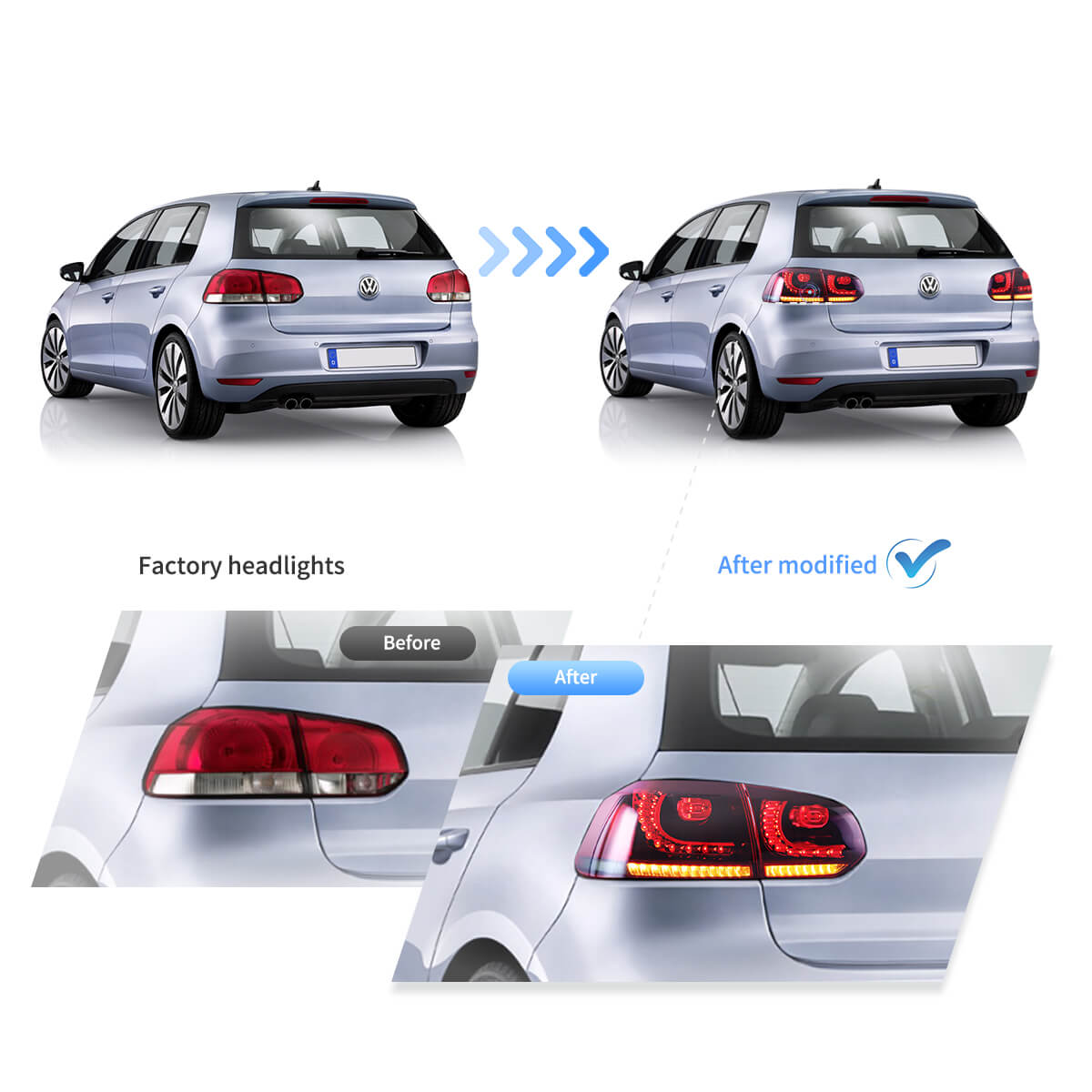 (PRENOTA) Fanali Posteriore Completo per Volkswagen Golf VI, MK6 (2008-2012) a LED