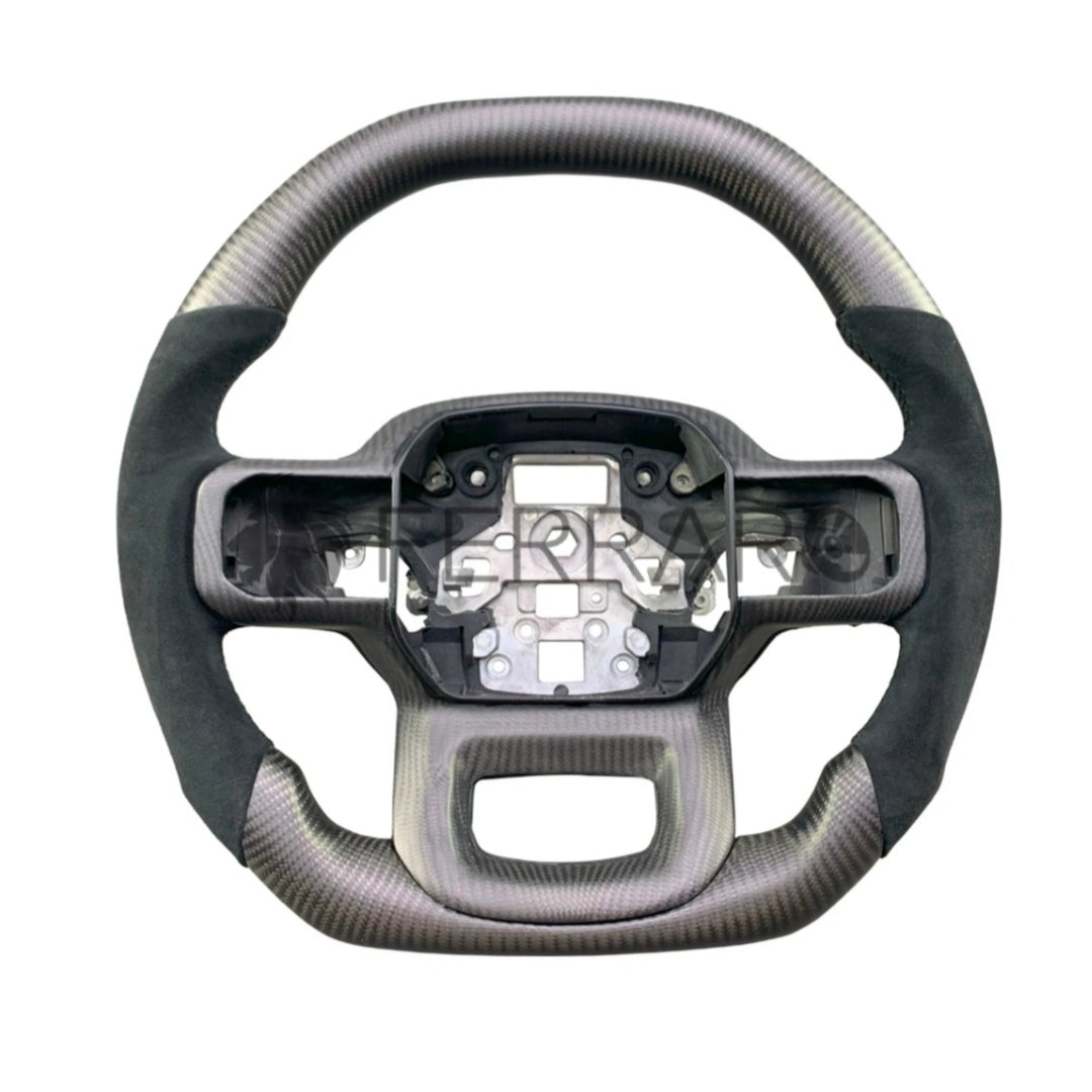 (PRENOTA) Volante Sportivo per Ford F150, Ranger, Explorer, Edge, Carbonio, Customizzato in Pelle