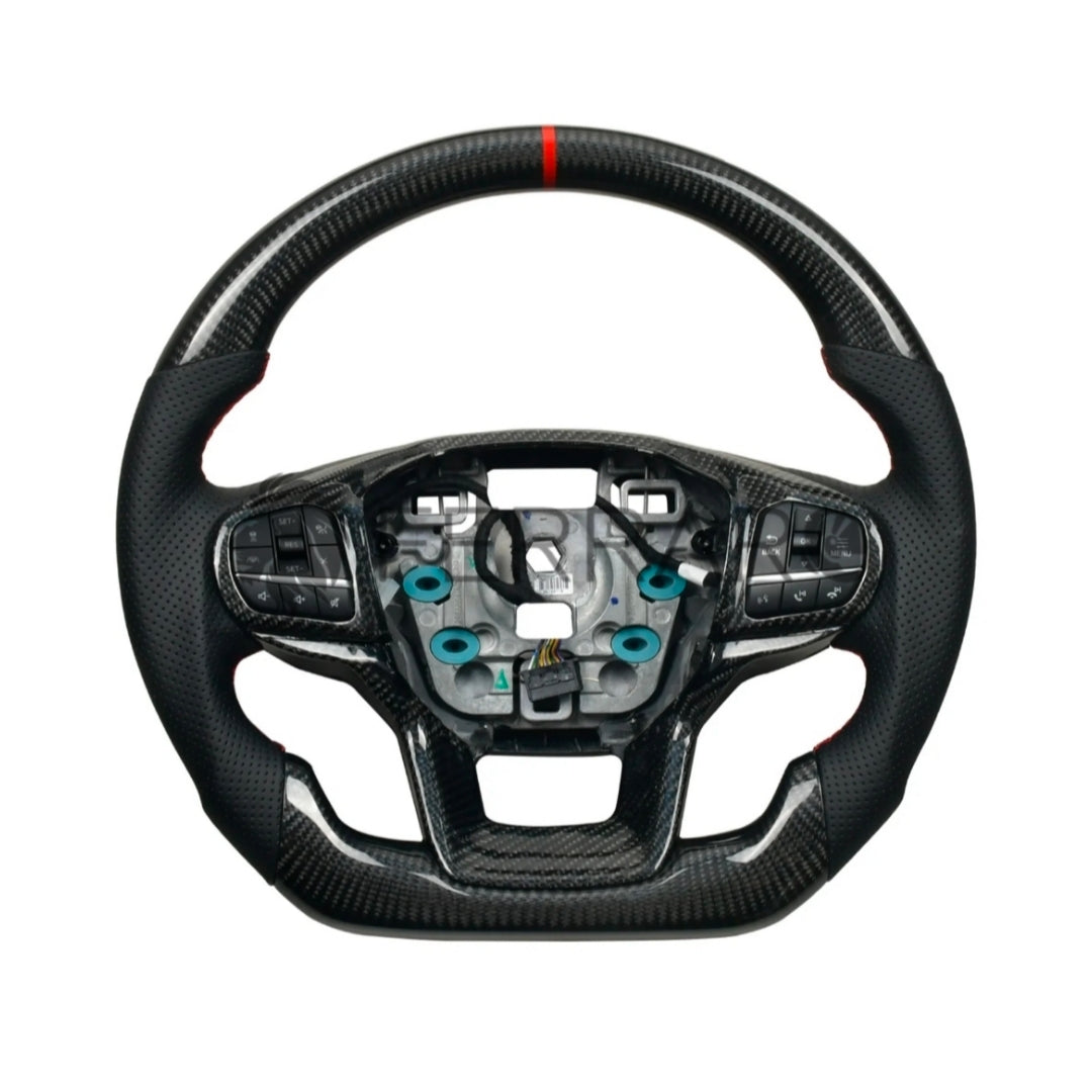 (PRENOTA) Volante Sportivo per Ford Explorer, Carbonio, Customizzato in Pelle