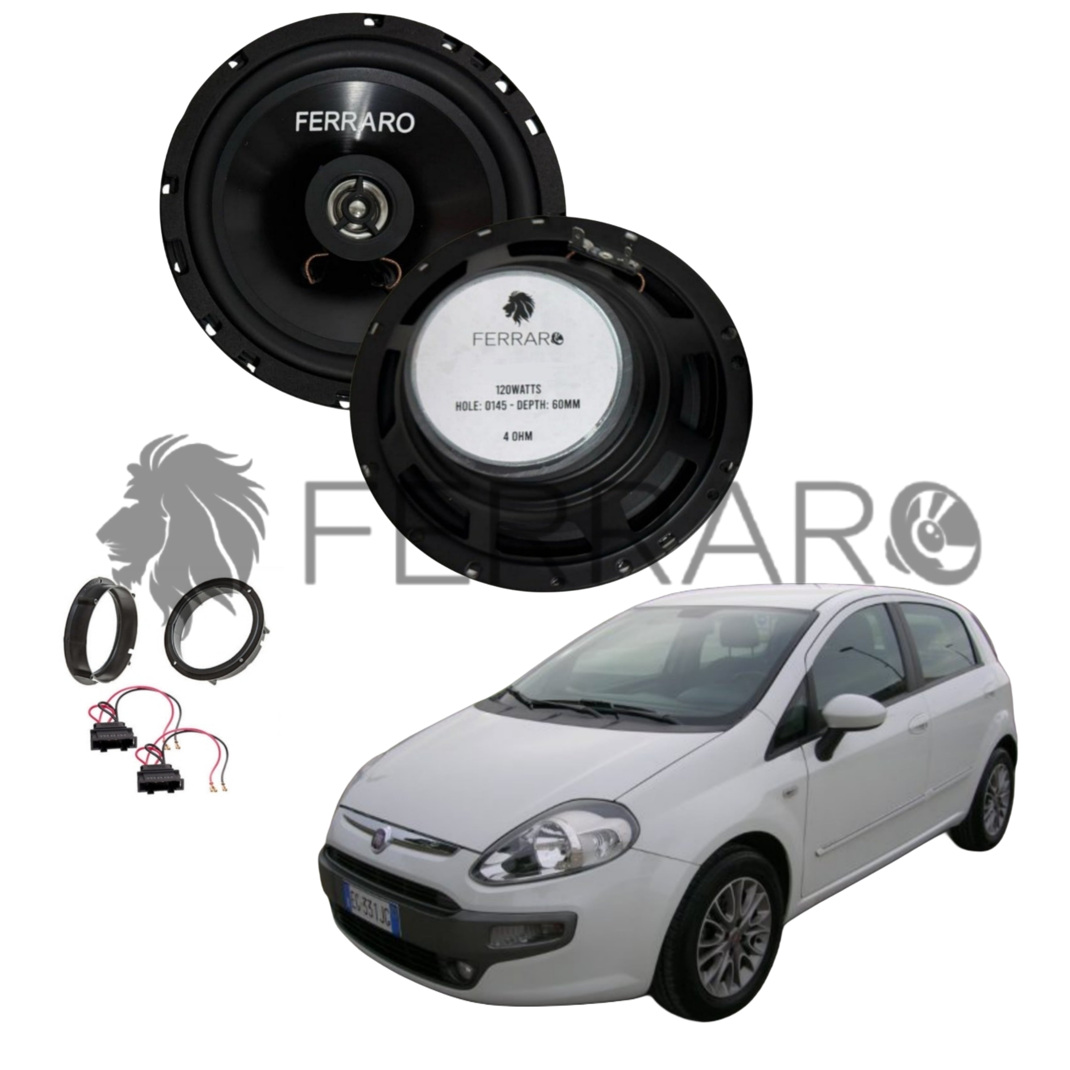 FerraroStore Kit 2 Altoparlanti, ASC-652PC, Ant o Post, Fiat Punto Evo