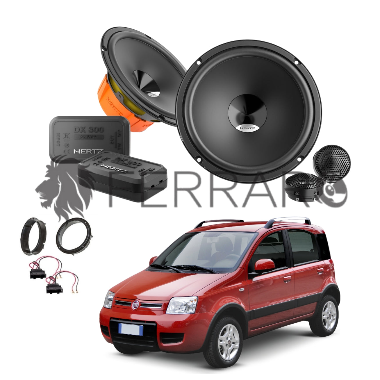 Hertz Kit 4 Casse, DSK 165.3, Ant o Post, Fiat Panda 2ª Serie 169 (2003-2013)
