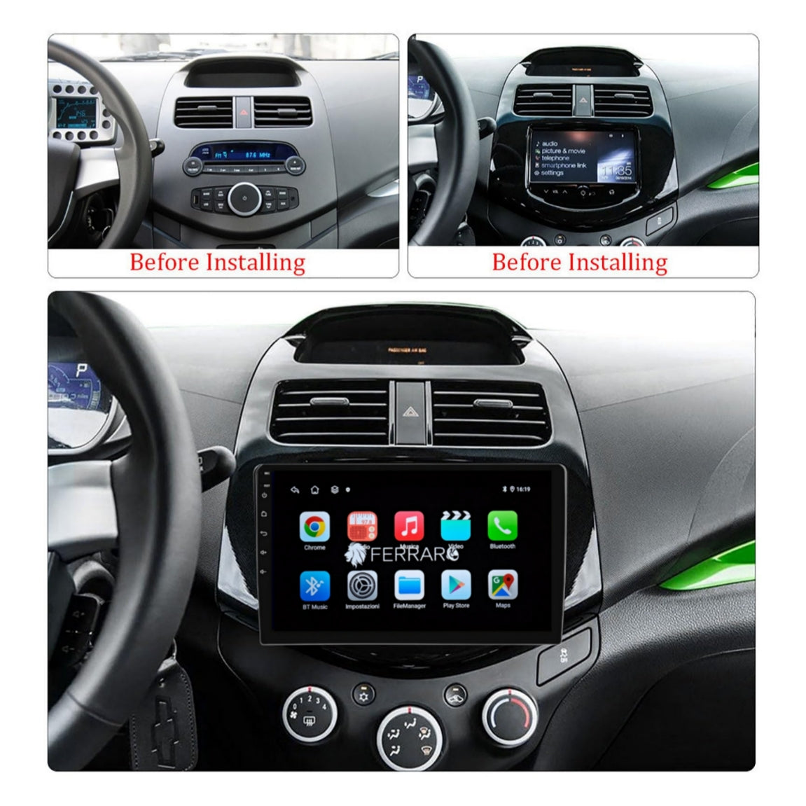 (PRENOTA) Autoradio per Chrevolet Spark 9" (2009-2015) Android, Bluetooth, CarPlay, Android Auto, 2GB/4GB/6GB/8GB Ram
