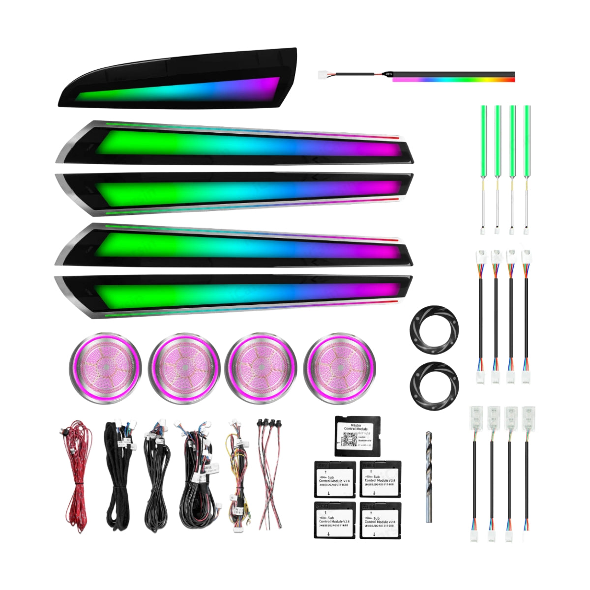 (PRENOTA) Ambient Light per BMW X3, X4, F25, F26 (2010-2018), 256 Colori, APP