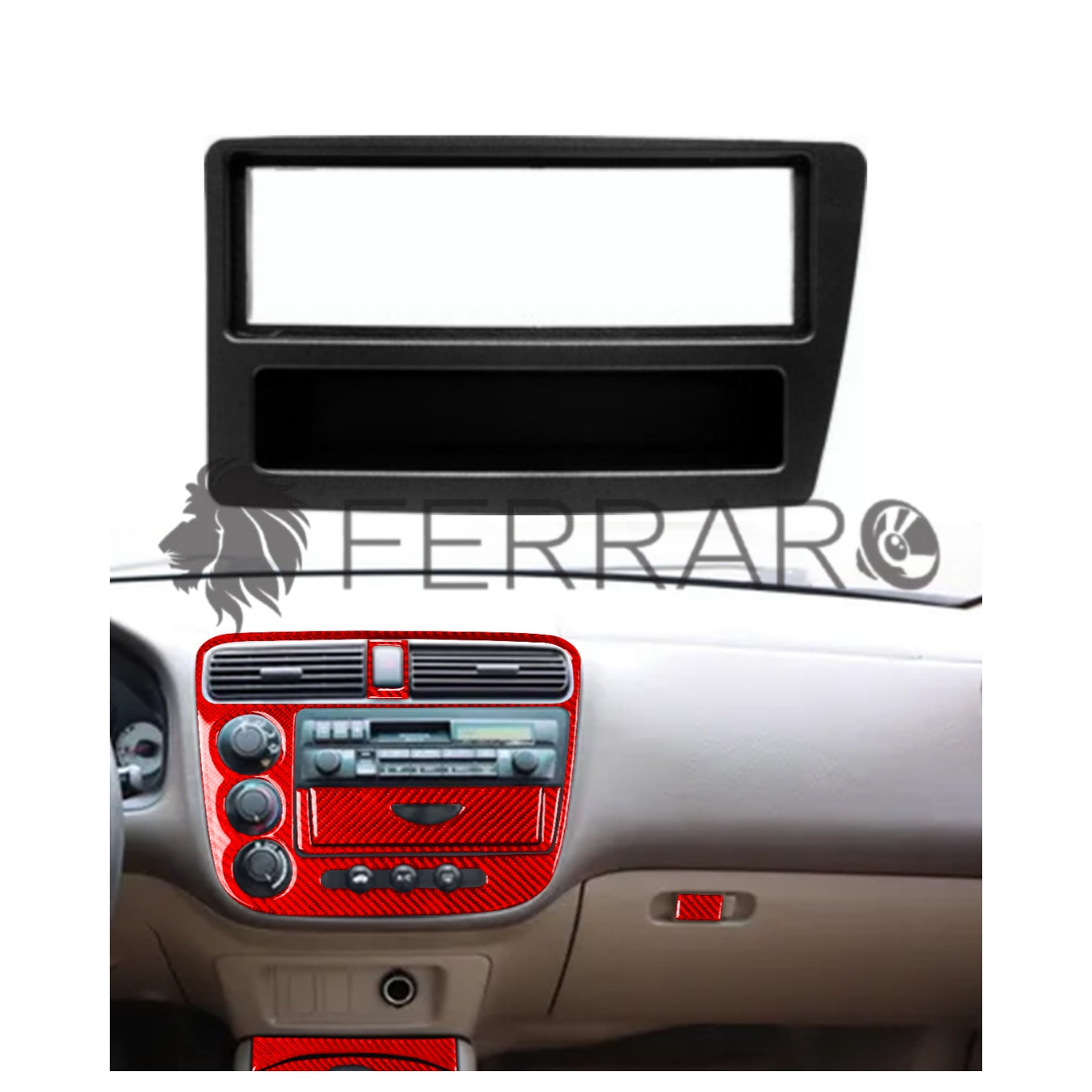 Mascherina 1DIN con Cassetto per Honda Civic (2001-2006)