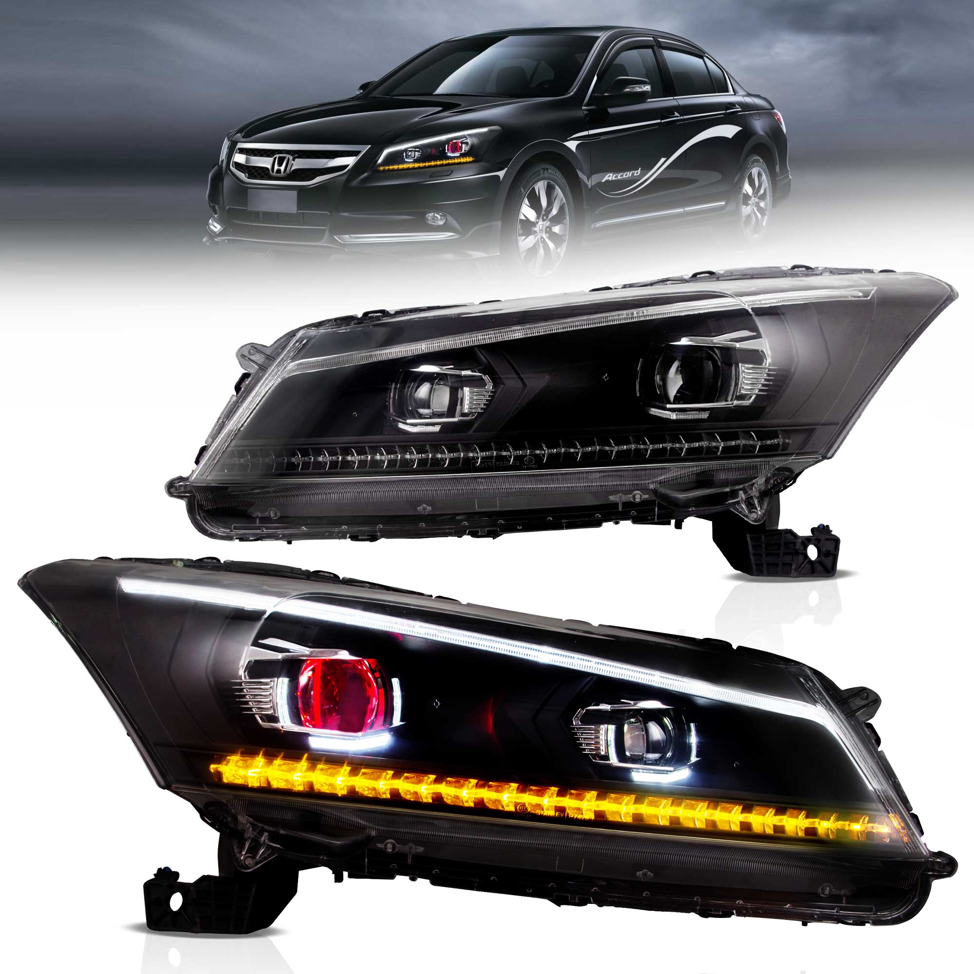 (PRENOTA) Fanali Anteriore Completo per Honda Accord VIII (2008-2012) a LED