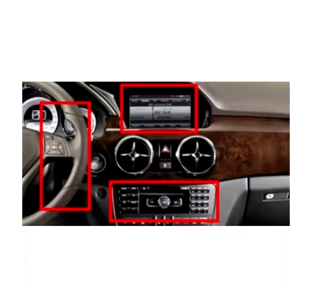 Kit Montaggio Autoradio 9"Pollici Mercedes GLK X204 (2008-2015), Mascherina, Cablaggio per Autoradio Android