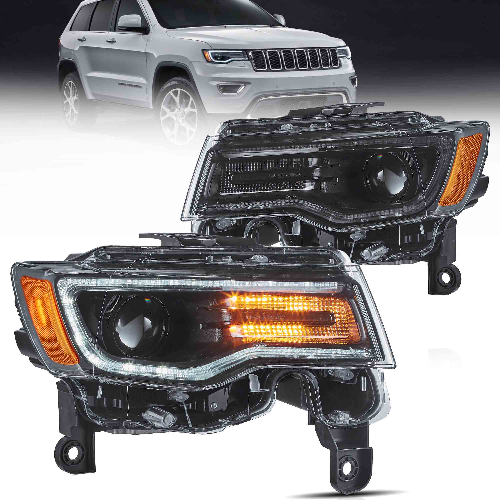 (PRENOTA) Fanali Anteriore Completo per Jeep Grand Cherokee WK2 (2014-2021) a LED