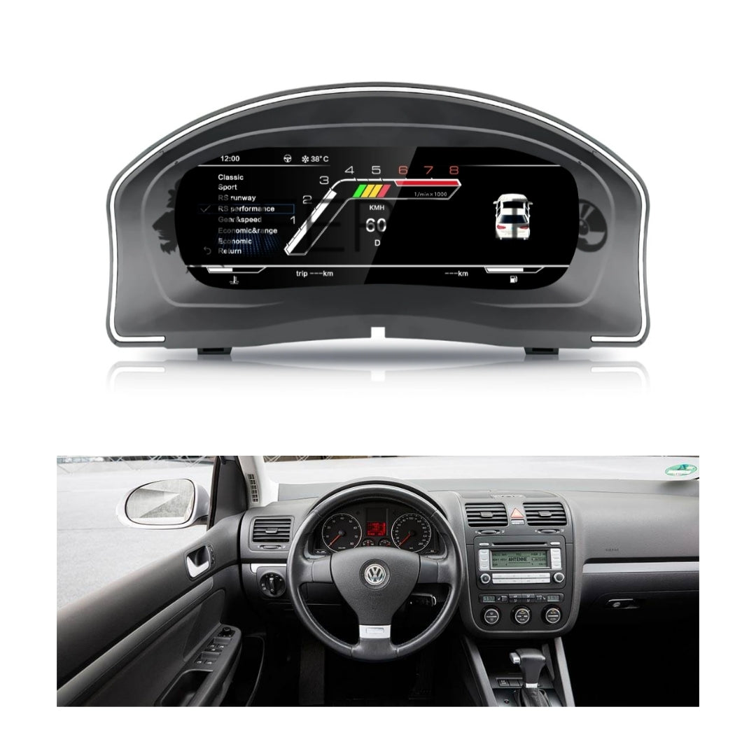 (PRENOTA) Virtual Cockpit 12.3" per Volkswagen Golf 5ª Serie, HD Ultra, CarPlay e Android Auto