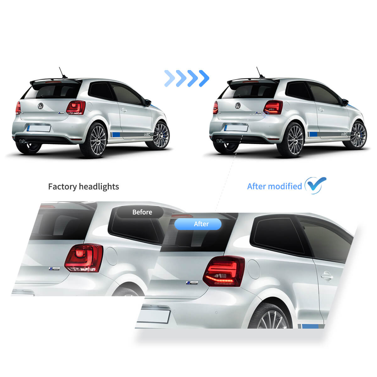 (PRENOTA) Fanali Posteriore Completo per Volkswagen Polo MK5 (2008-2017) a LED
