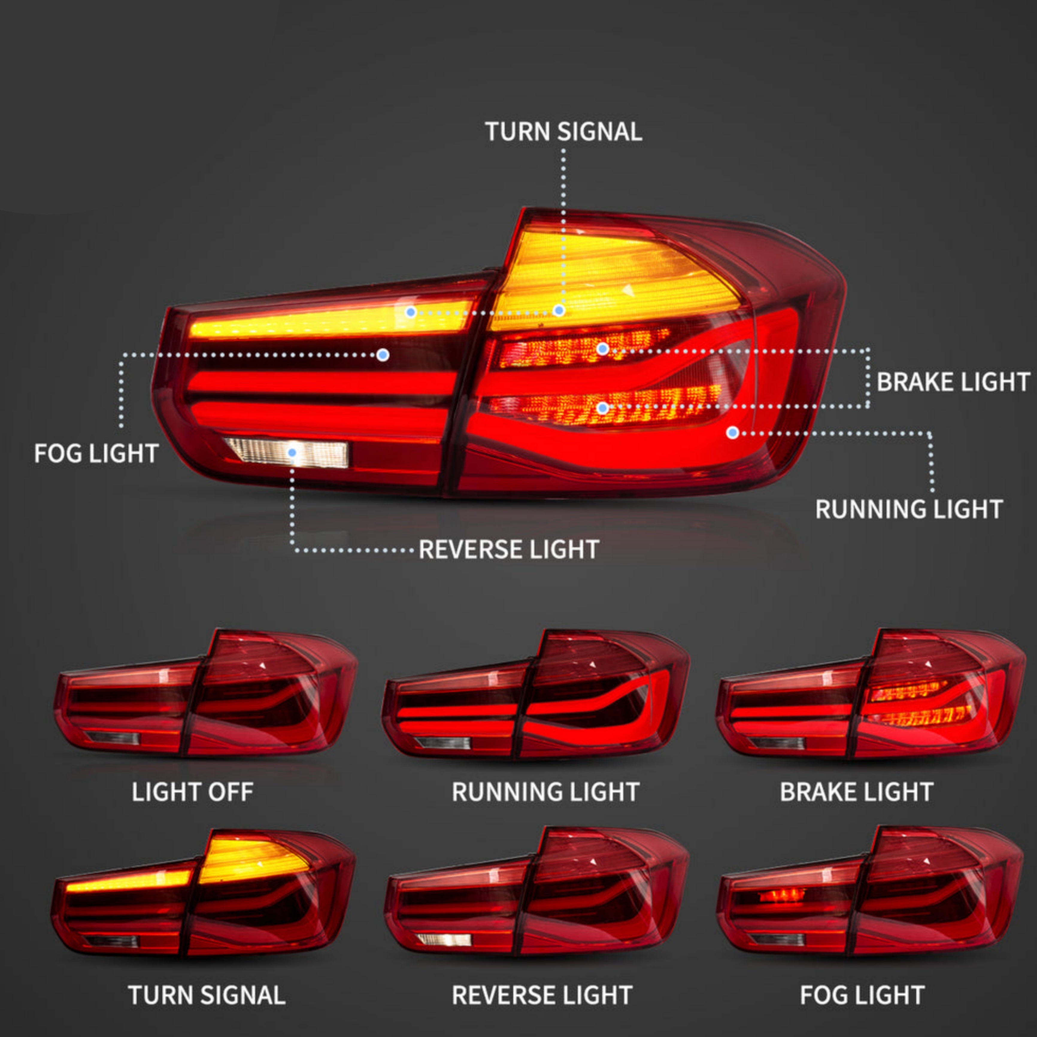 (PRENOTA) Fanali Posteriore Completo per BMW F30, F35 (2013-2018) a LED