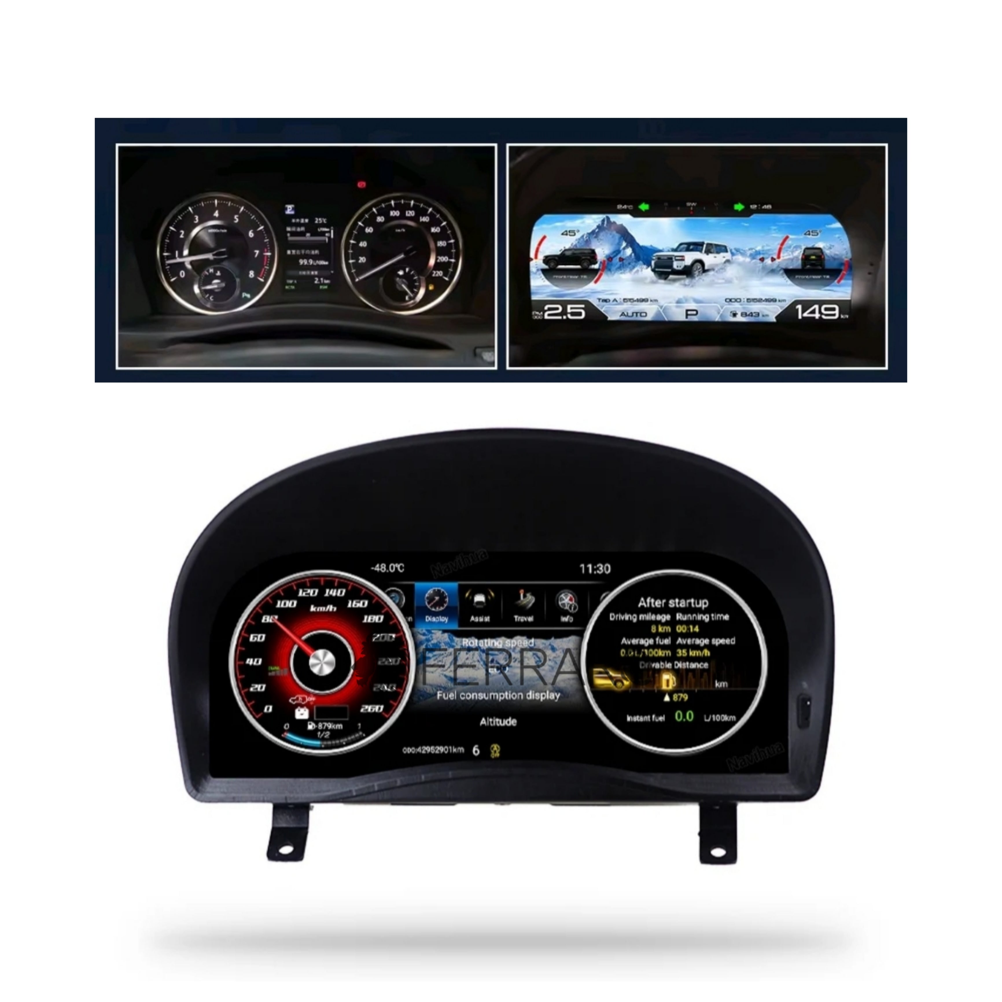 (PRENOTA) Virtual Cockpit 12.3" per Toyota Aplhard (2008-2014), HD Ultra, CarPlay e Android Auto