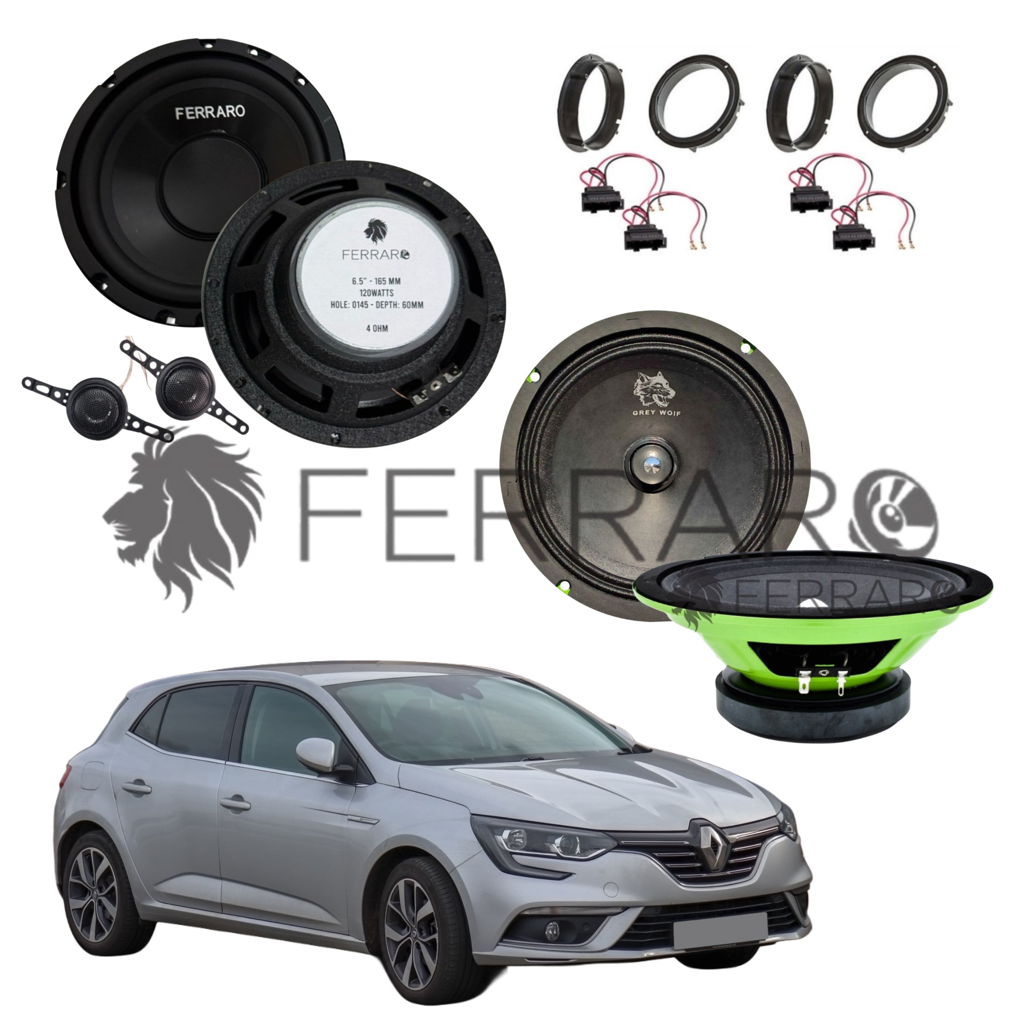 FerraroStore Kit 6 Altoparlanti | PV165.3 | ASK-165.2 | Ant/Post | Renault Megane IV | 4ª Serie (2017 in Poi)