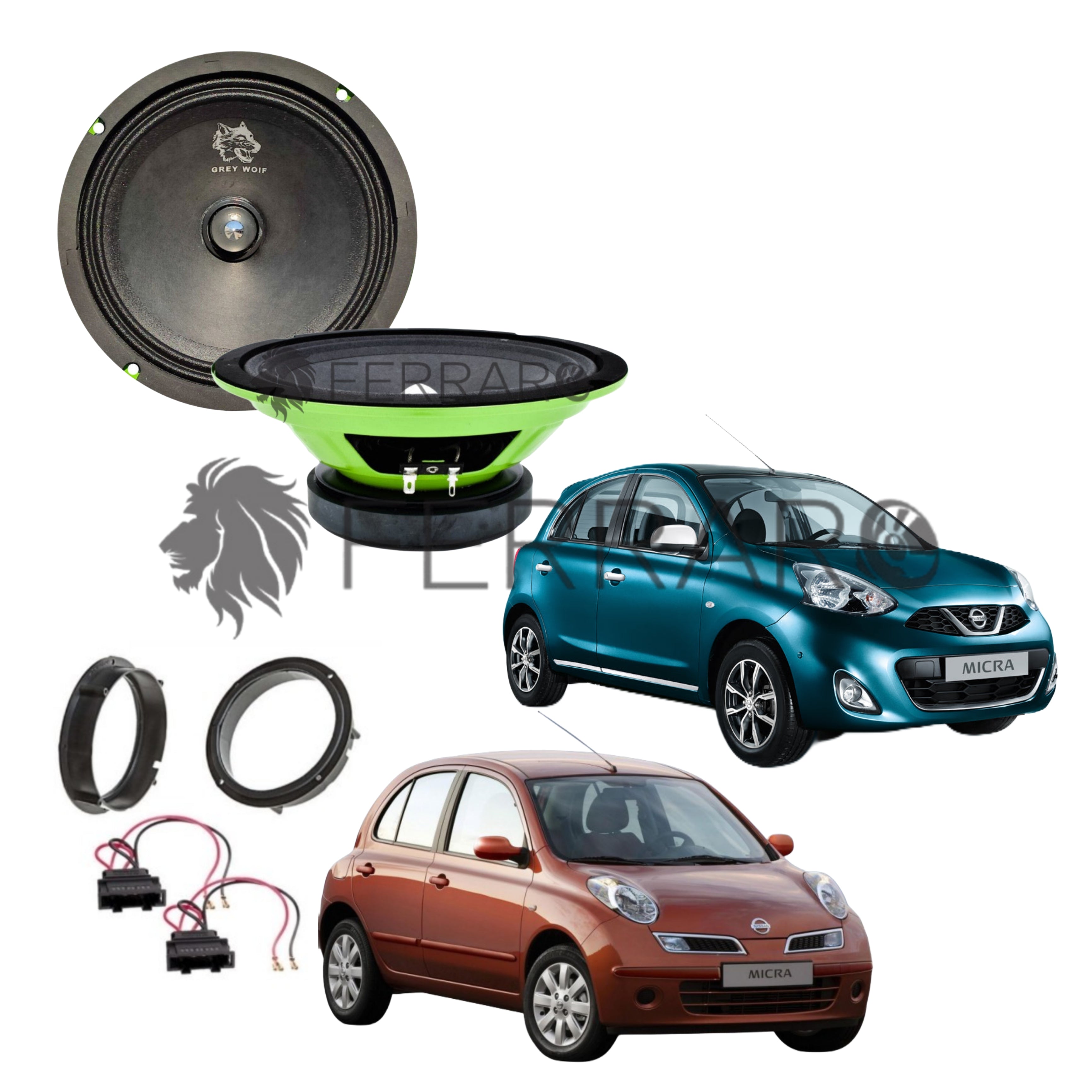 FerraroStore Kit 2 Altoparlanti, PV165.3, Anteriore, Nissan Micra (2003-2024)