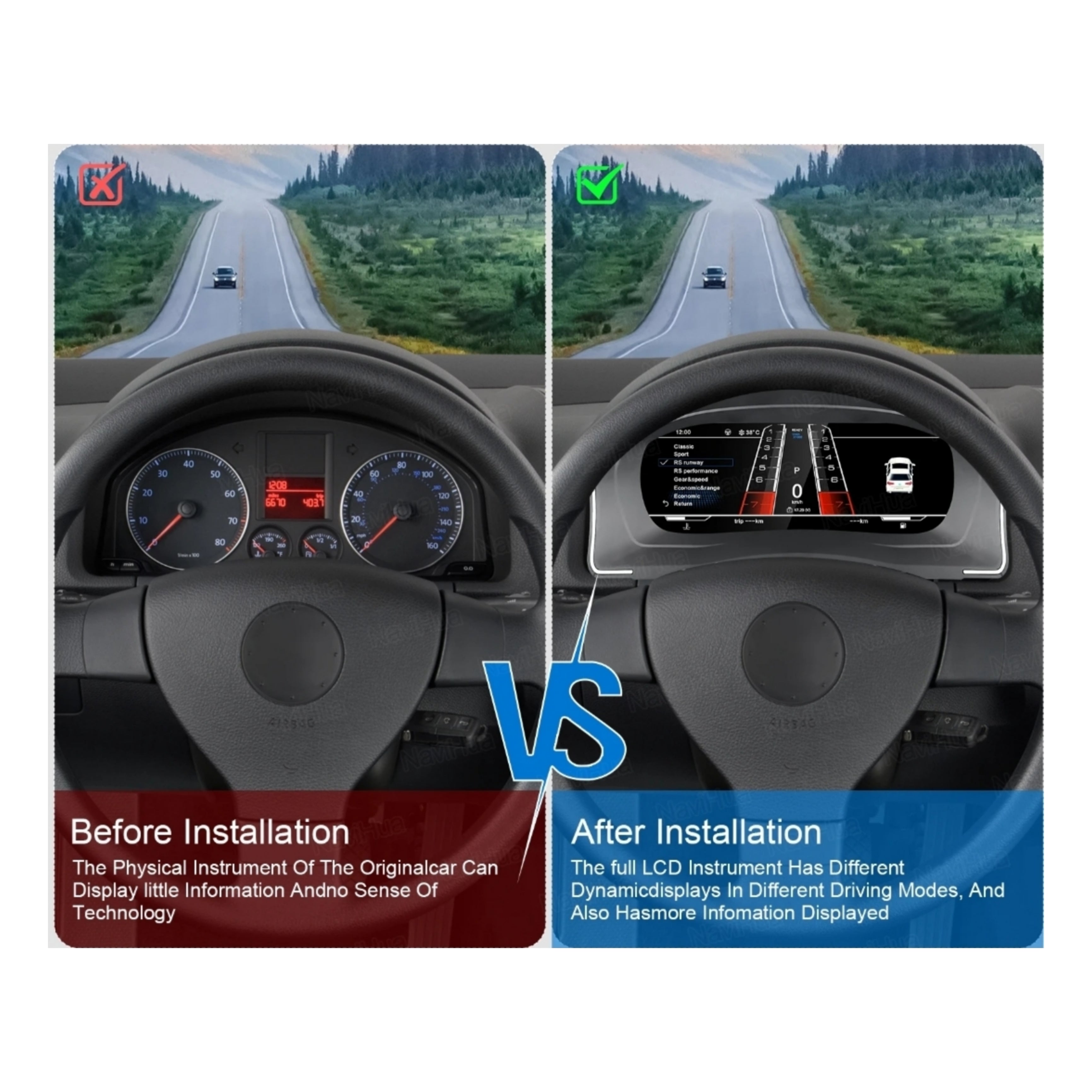 (PRENOTA) Virtual Cockpit 12.3" per Volkswagen Golf 5ª Serie, HD Ultra, CarPlay e Android Auto