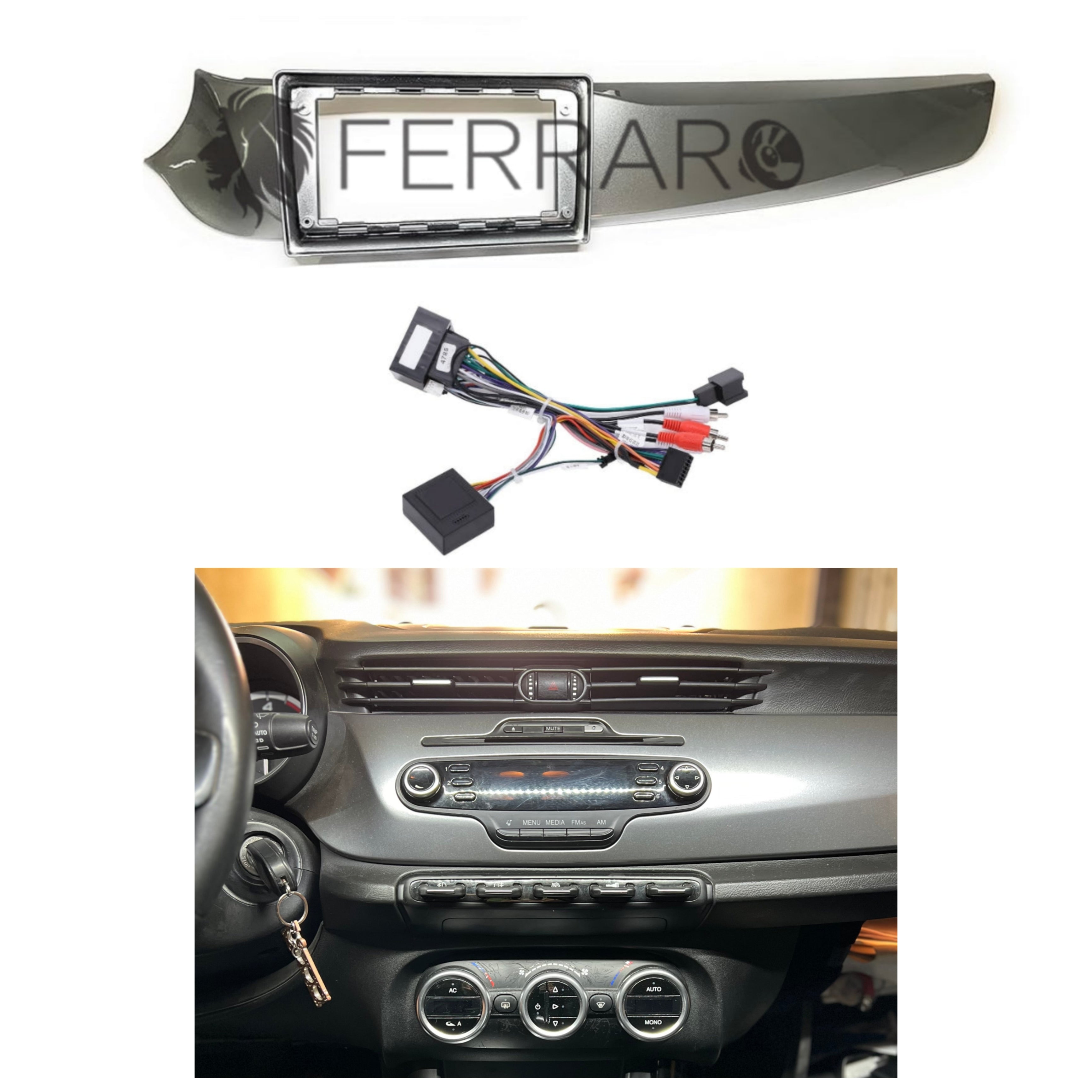 Kit Montaggio Autoradio 9"Pollici Alfaromeo Giulietta (2010-2014) Mascherina, Cablaggio Autoradio Android