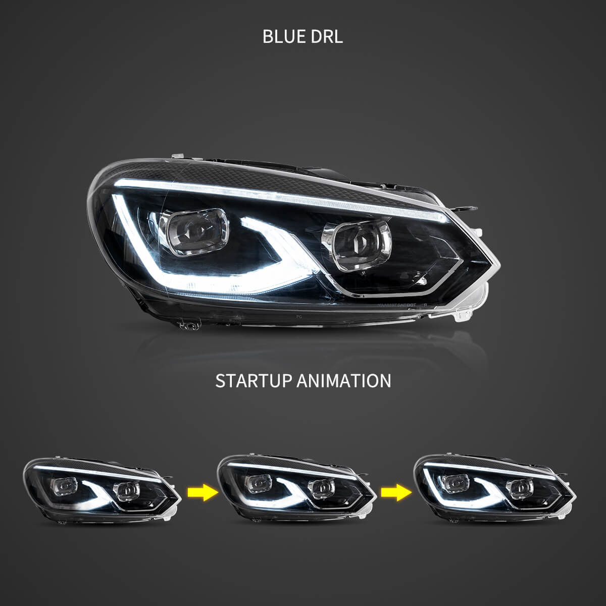 (PRENOTA) Fanali Anteriore Completo per Volkswagen Golf VI, MK6 (2008-2012) a LED