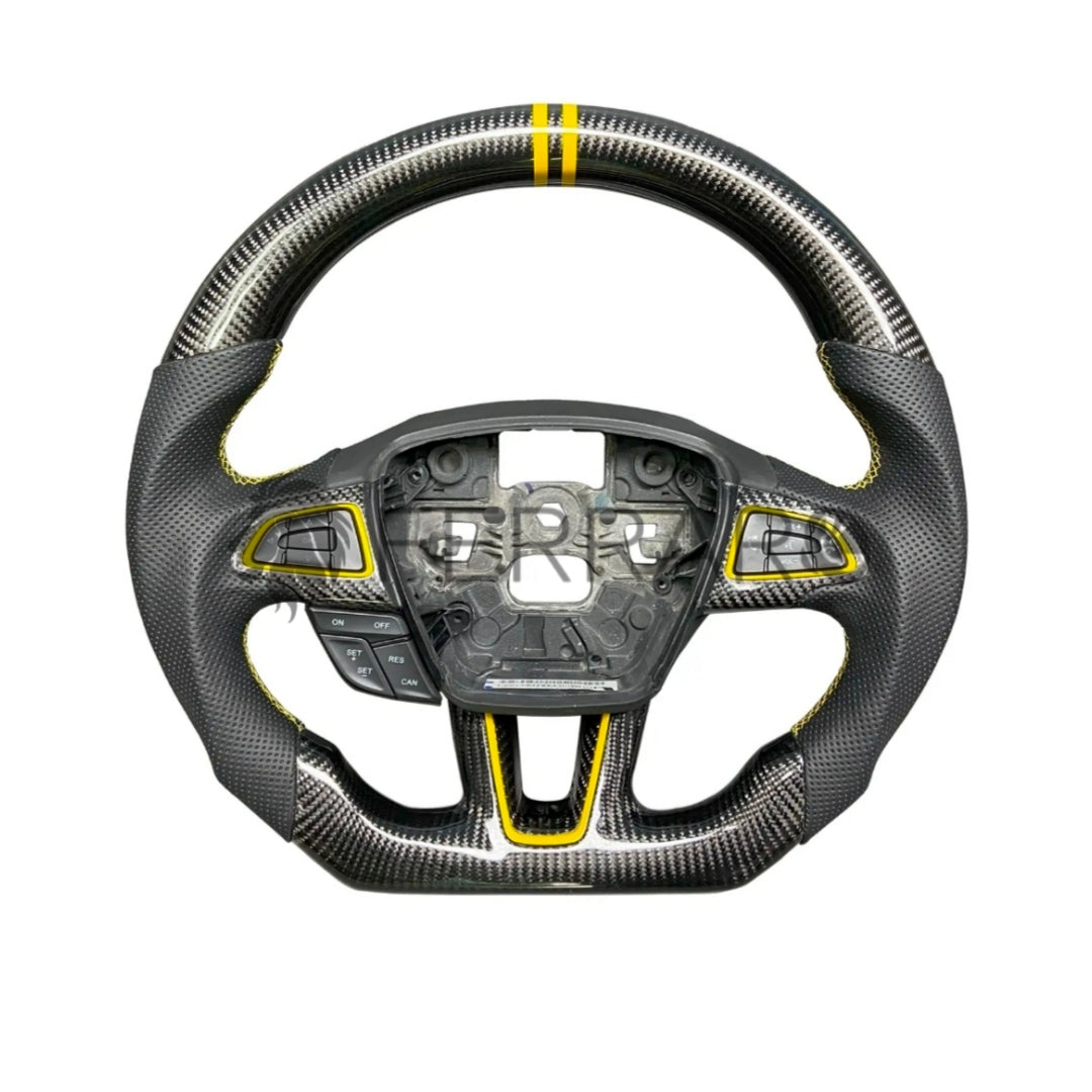 (PRENOTA) Volante Sportivo per Ford Kuga, Escape, Focus, MK4, Carbonio, Customizzato in Pelle