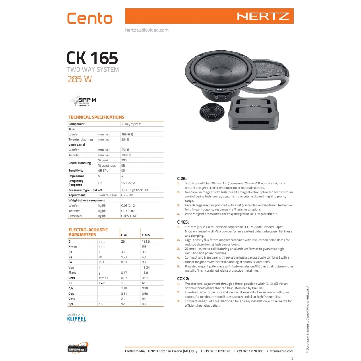 Hertz Kit 4 Casse | CK 165 | Anteriori | Ford Fiesta dal 2001-2008