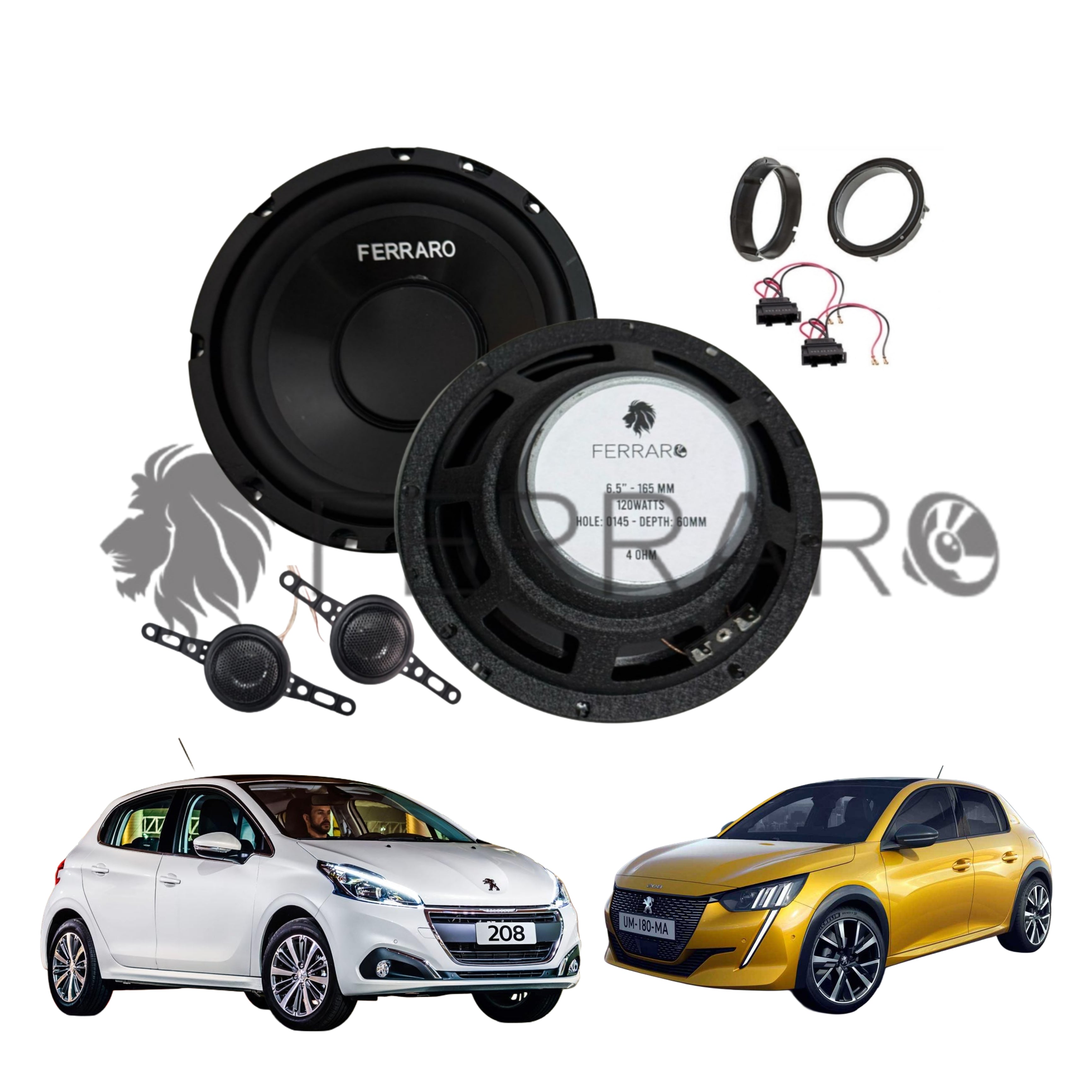 FerraroStore Kit 2 Altoparlanti, ASK-165.2, Ant o Post, Peugeot 2008
