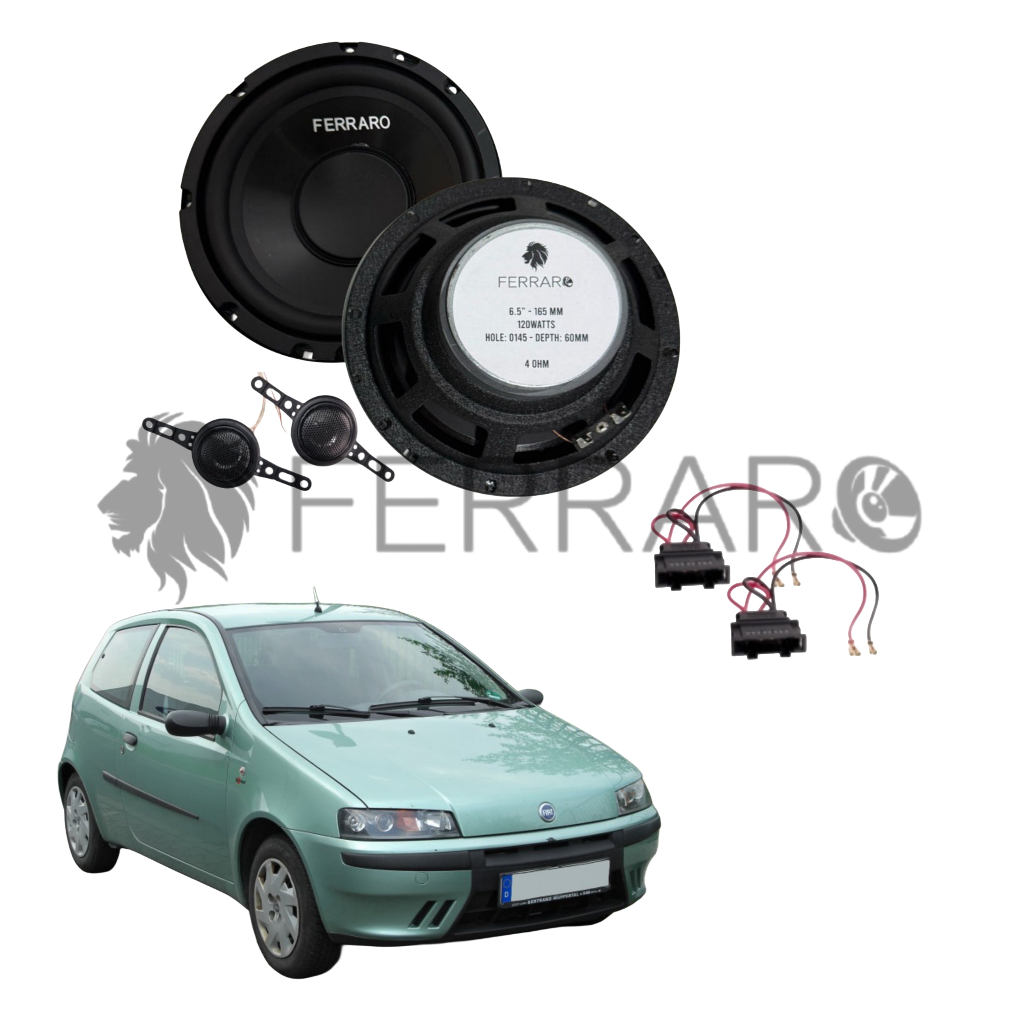FerraroStore Kit 2 Altoparlanti, ASK-165.2, Anteriore, Fiat Punto 188