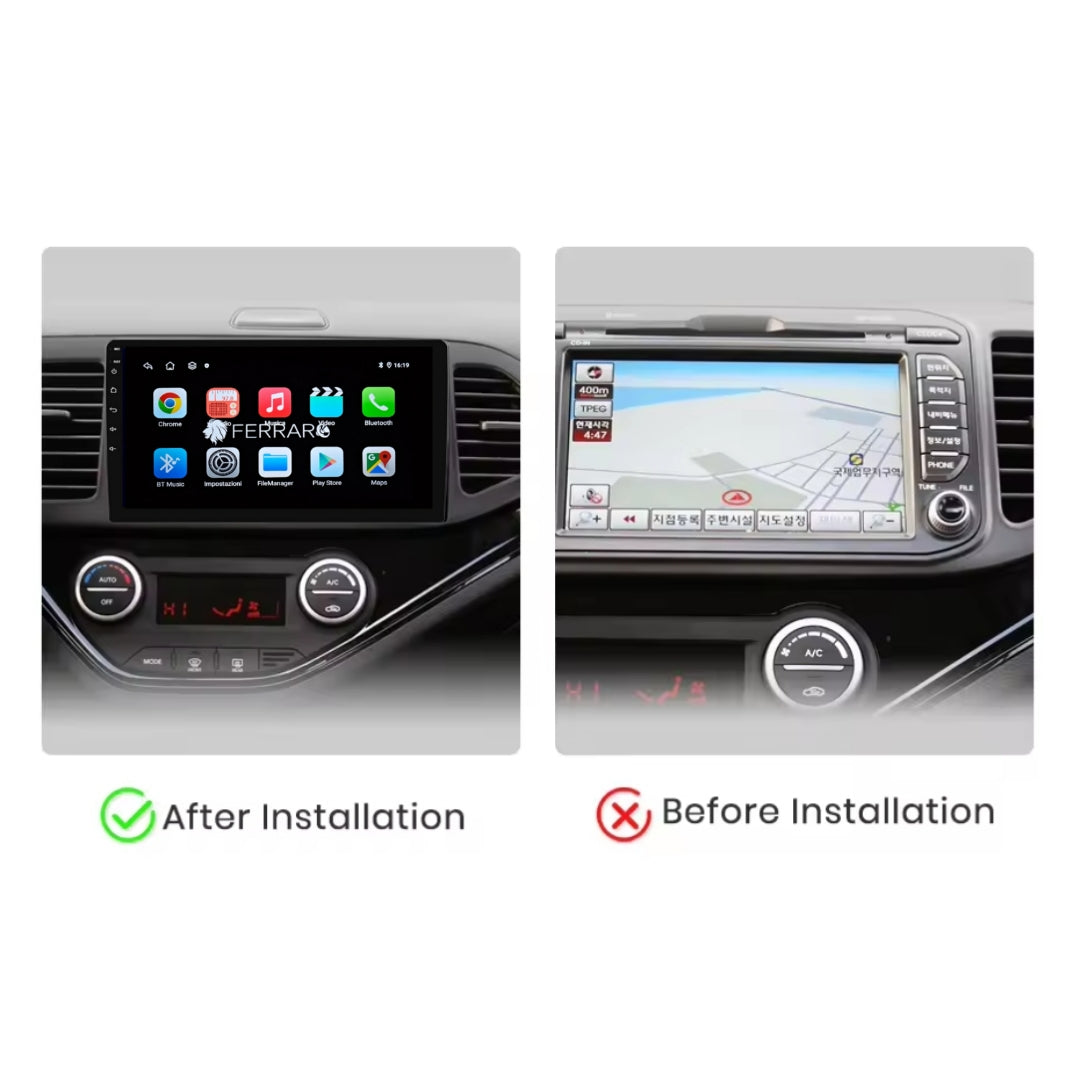 Autoradio per Kia Picanto 9" (2011-2017) Android, Bluetooth, CarPlay, Android Auto, 2GB/4GB/6GB/8GB Ram