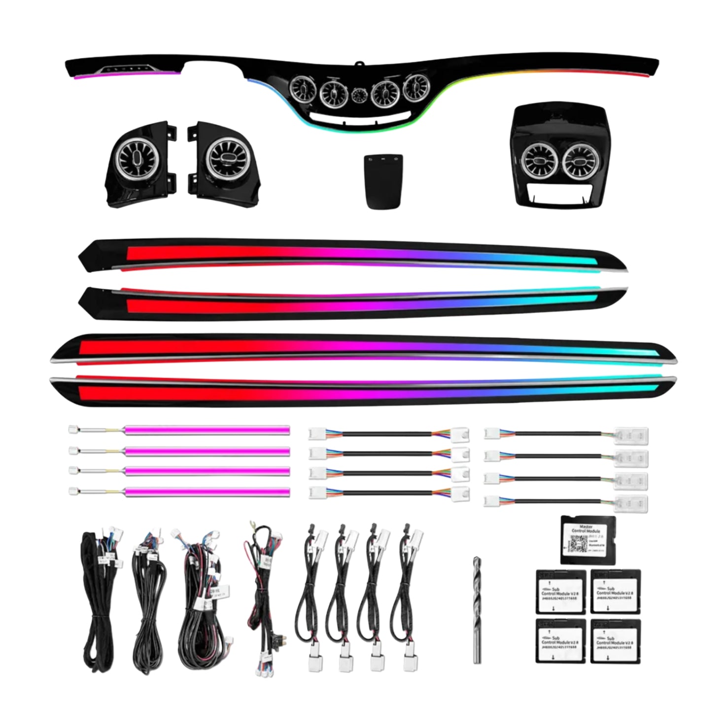 (PRENOTA) Ambient Light per Mercedes Classe S W221 (2005-2013), 256 Colori , APP