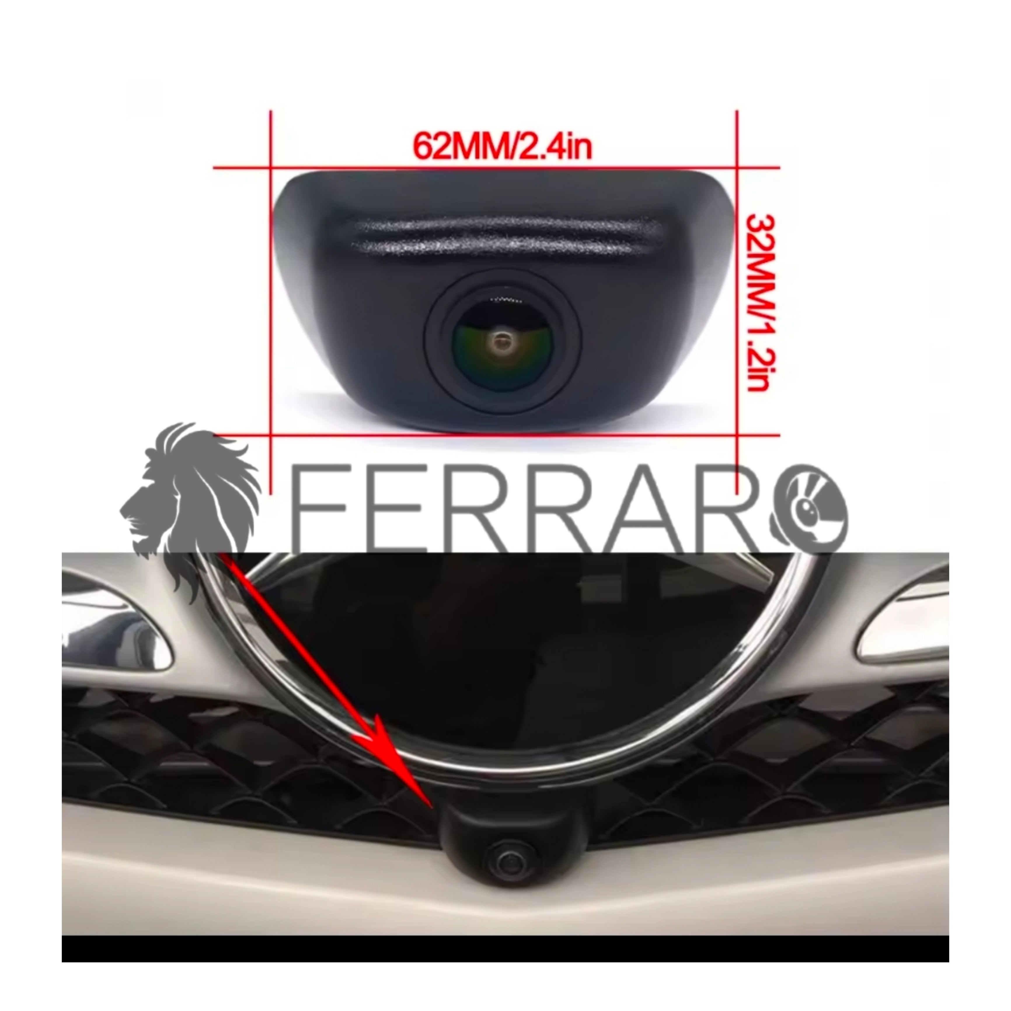 (PRENOTA) Telecamera Frontale per Mercedes Classe C, Classe E, AHD, 1920x1080, 170° Gradi