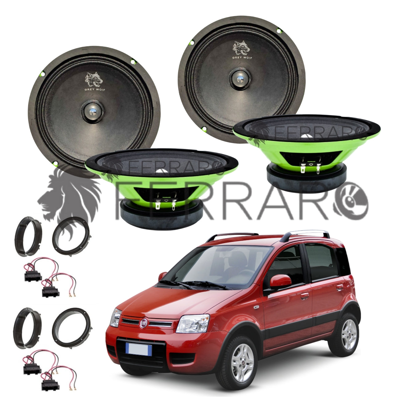 FerraroStore Kit 4 Altoparlanti, PV165.3, Ant/Post, Panda 2ª Serie 169 (2003-2013)