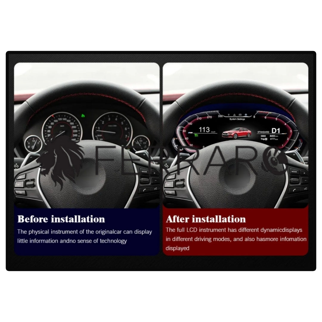 (PRENOTA) Virtual Cockpit 12.3" per BMW Serie 3, F30, F31, F34, F35, F33, F36 (2013-2017), HD Ultra, CarPlay e Android Auto