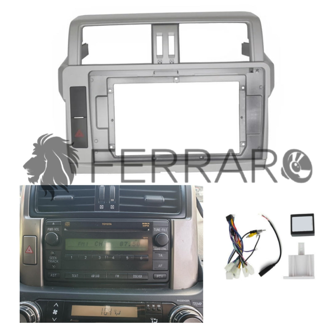 (PRENOTA) Kit Montaggio Autoradio 9"Pollici Toyota Prado J150 (2009-2023), Mascherina, Cablaggio per Autoradio Android