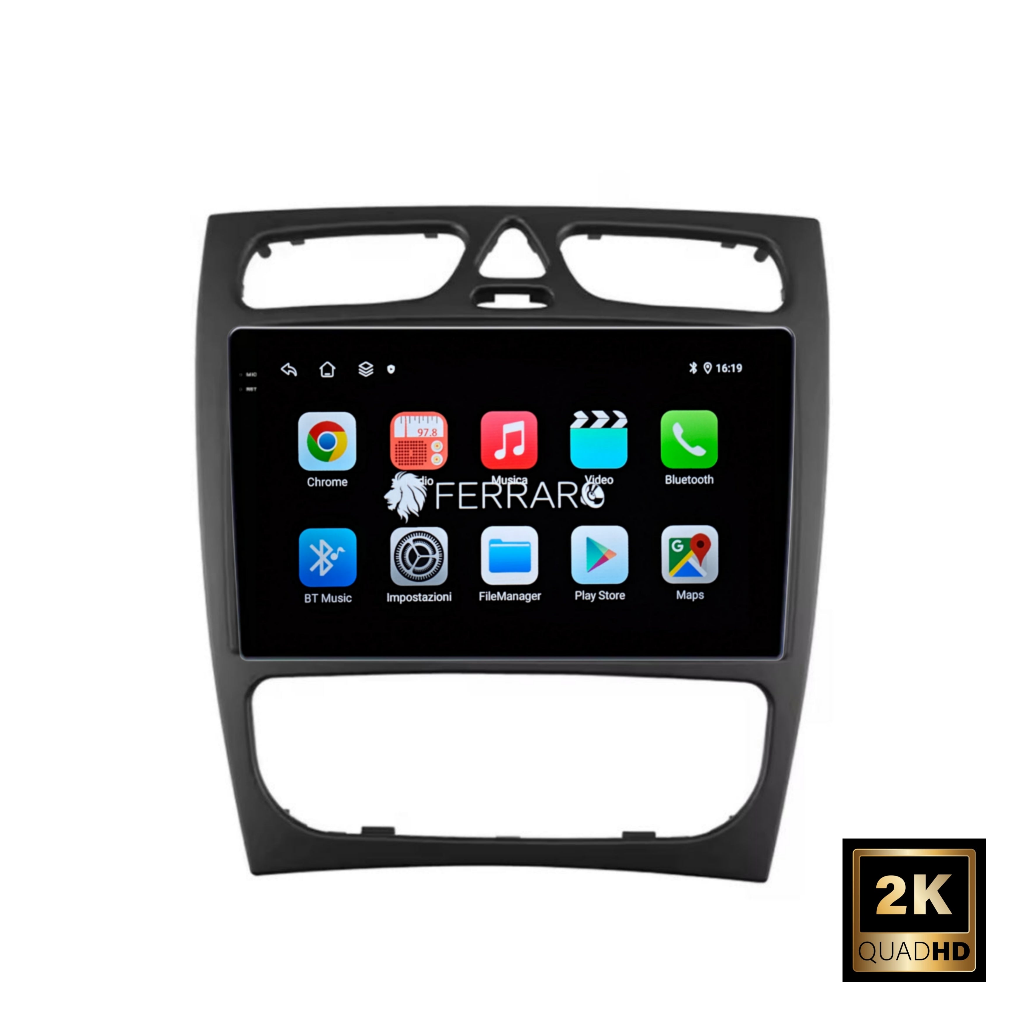 (PRENOTA) Autoradio per Mercedes Classe C W203 9" 2K (2000-2004) Android, Bluetooth, CarPlay, Android Auto, 12/256GB Ram
