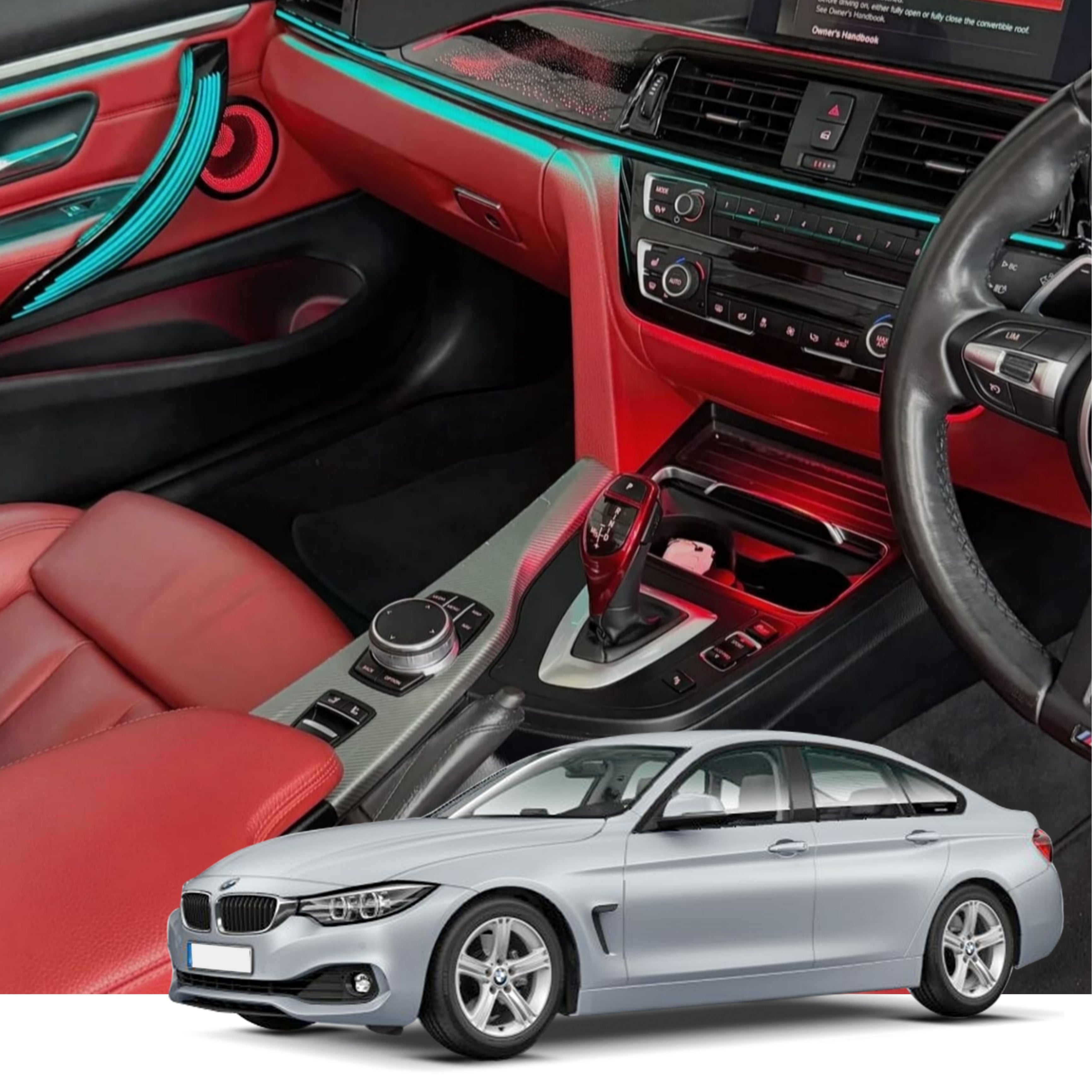 (PRENOTA) Ambient Light per BMW F30/F36, Serie 4 Gran Coupé, 256 Colori, APP