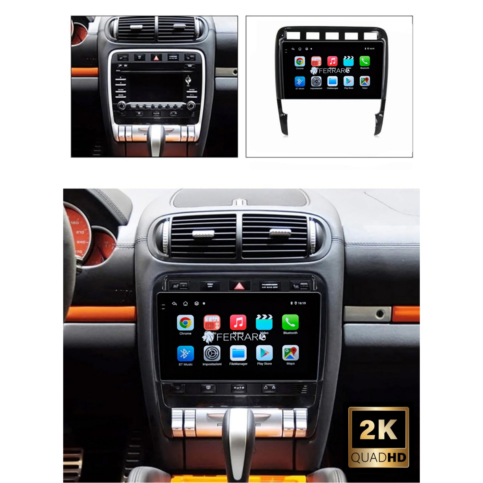 (PRENOTA) Autoradio per Porsche Cayenne GTS 9" 2K (2002-2006) Android, Bluetooth, CarPlay, Android Auto, 12/256GB Ram