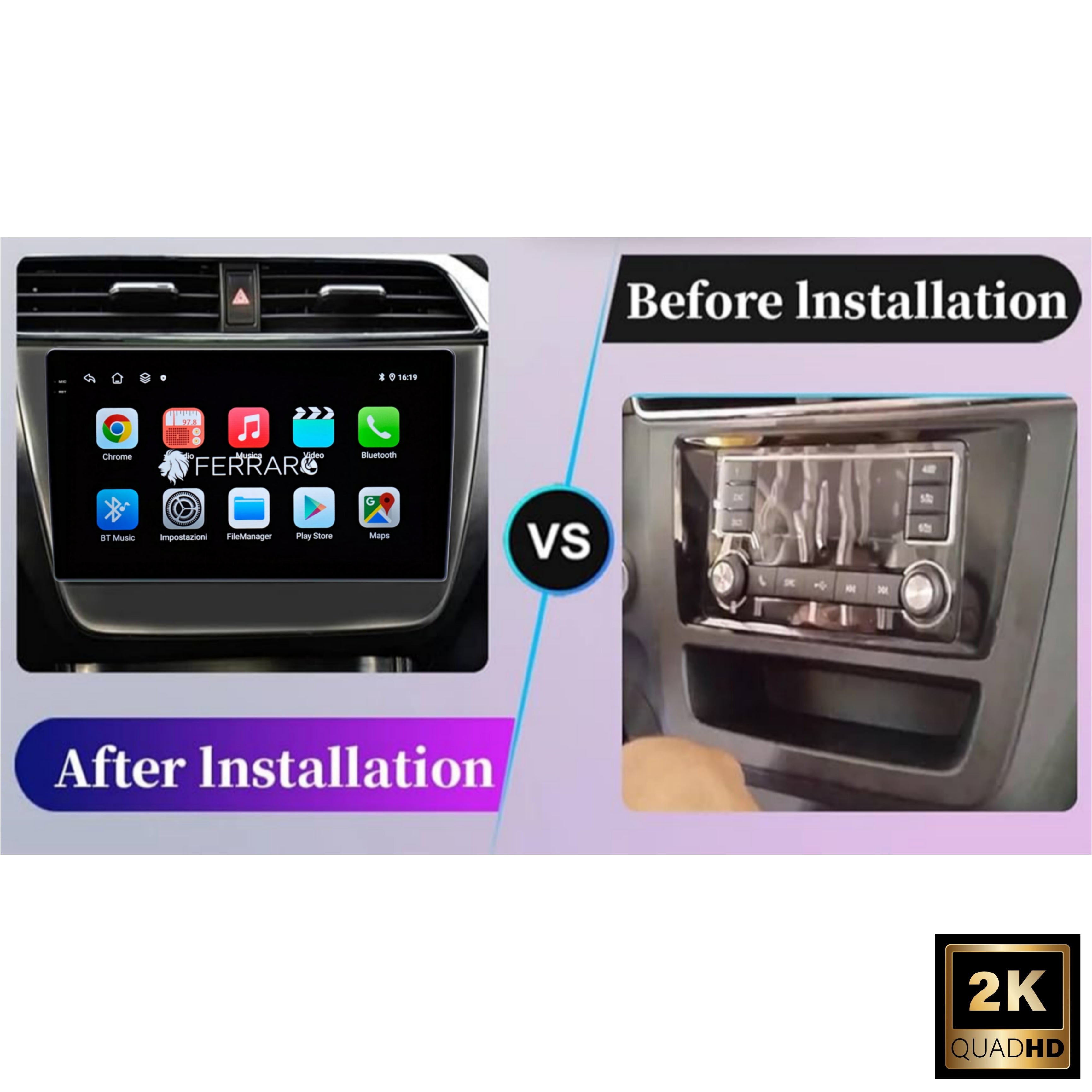 Autoradio per MG ZS 10.1" 2K | 2017-2021 | Android | Bluetooth | CarPlay | Android Auto | 4/64GB Ram