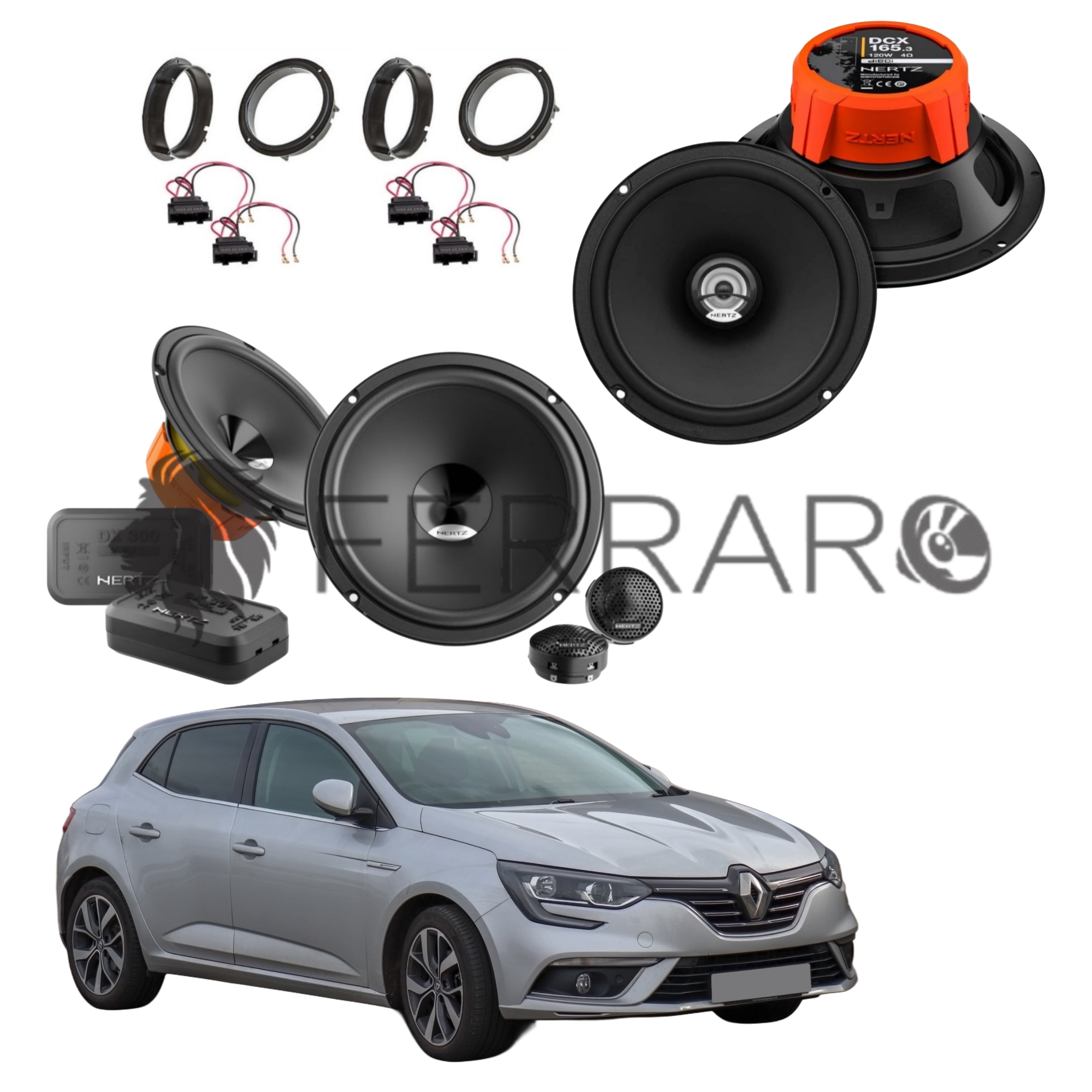 Hertz Kit 6 Casse | DSK 165.3 | DCX 165.3 | Ant/Post | Renault Megane IV | 4ª Serie (2017 in Poi)