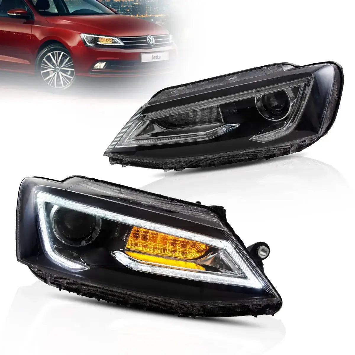 (PRENOTA) Fanali Anteriore Completo per Volkswagen Jetta MK6 (2011-2018) a LED