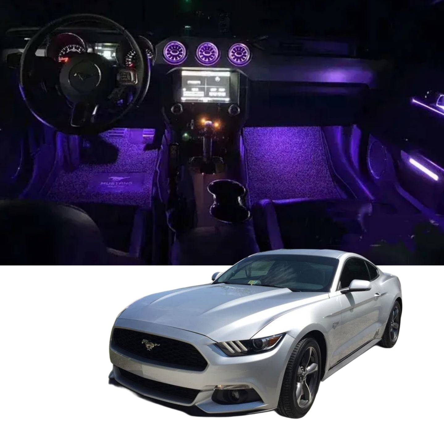(PRENOTA) Ambient Light per Ford Mustang (2015-2023), 256 Colori, APP