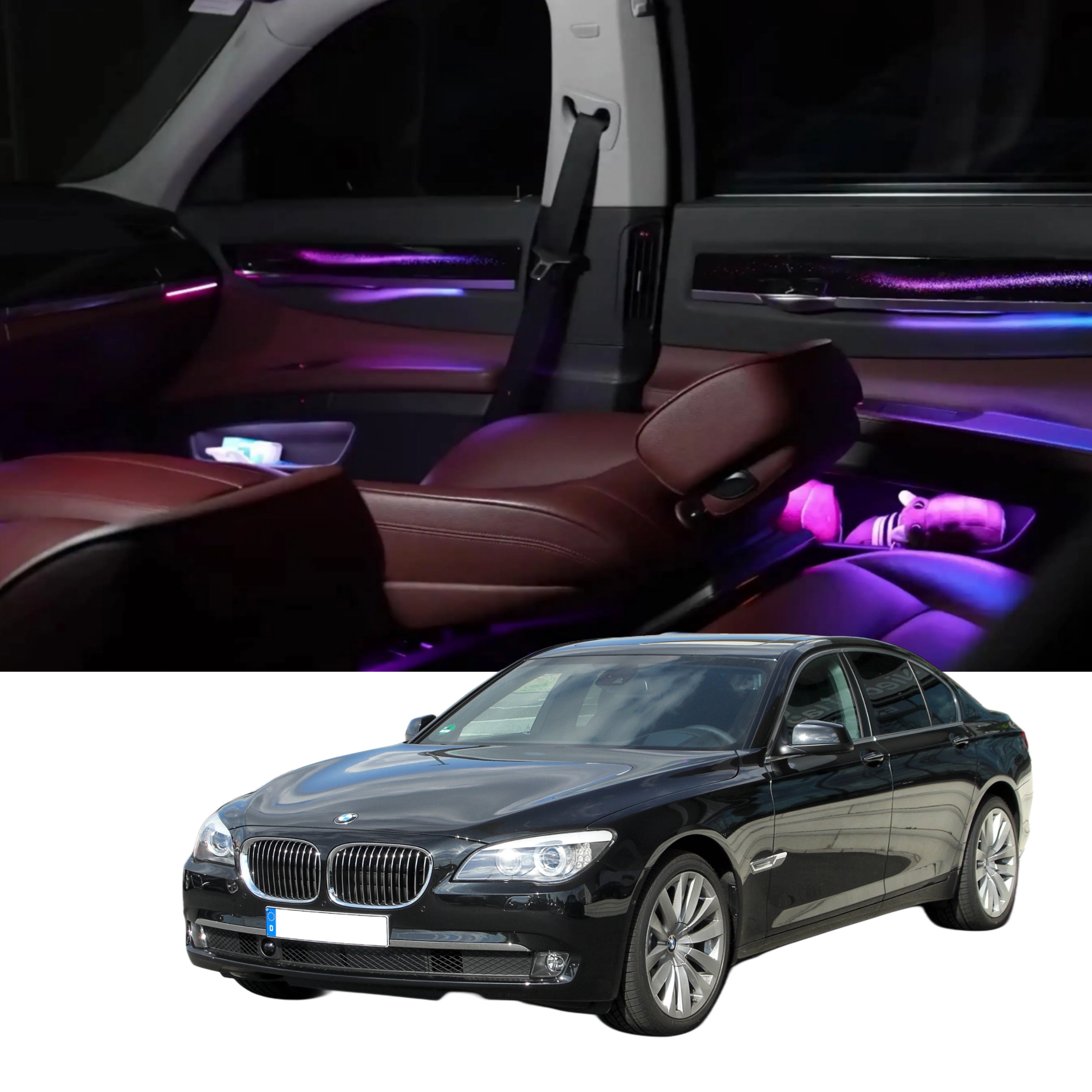 (PRENOTA) Ambient Light per BMW Serie 7 F01, F02 (2009-2014), 256 Colori, APP