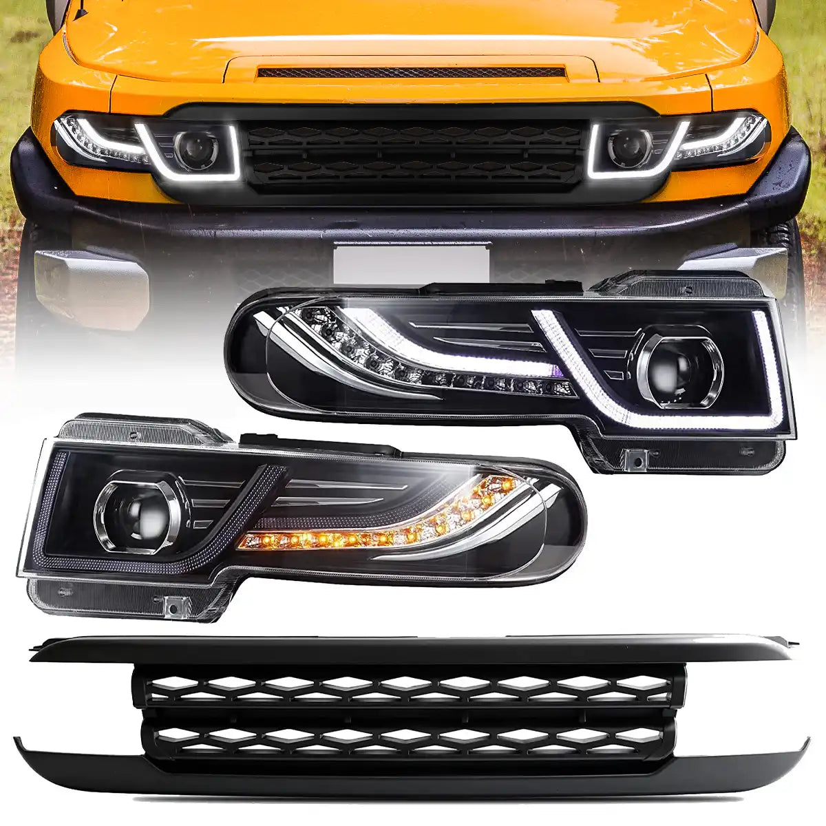 (PRENOTA) Fanali Anteriore Completo per Toyota FJ Cruiser XJ10 (2007-2015) a LED