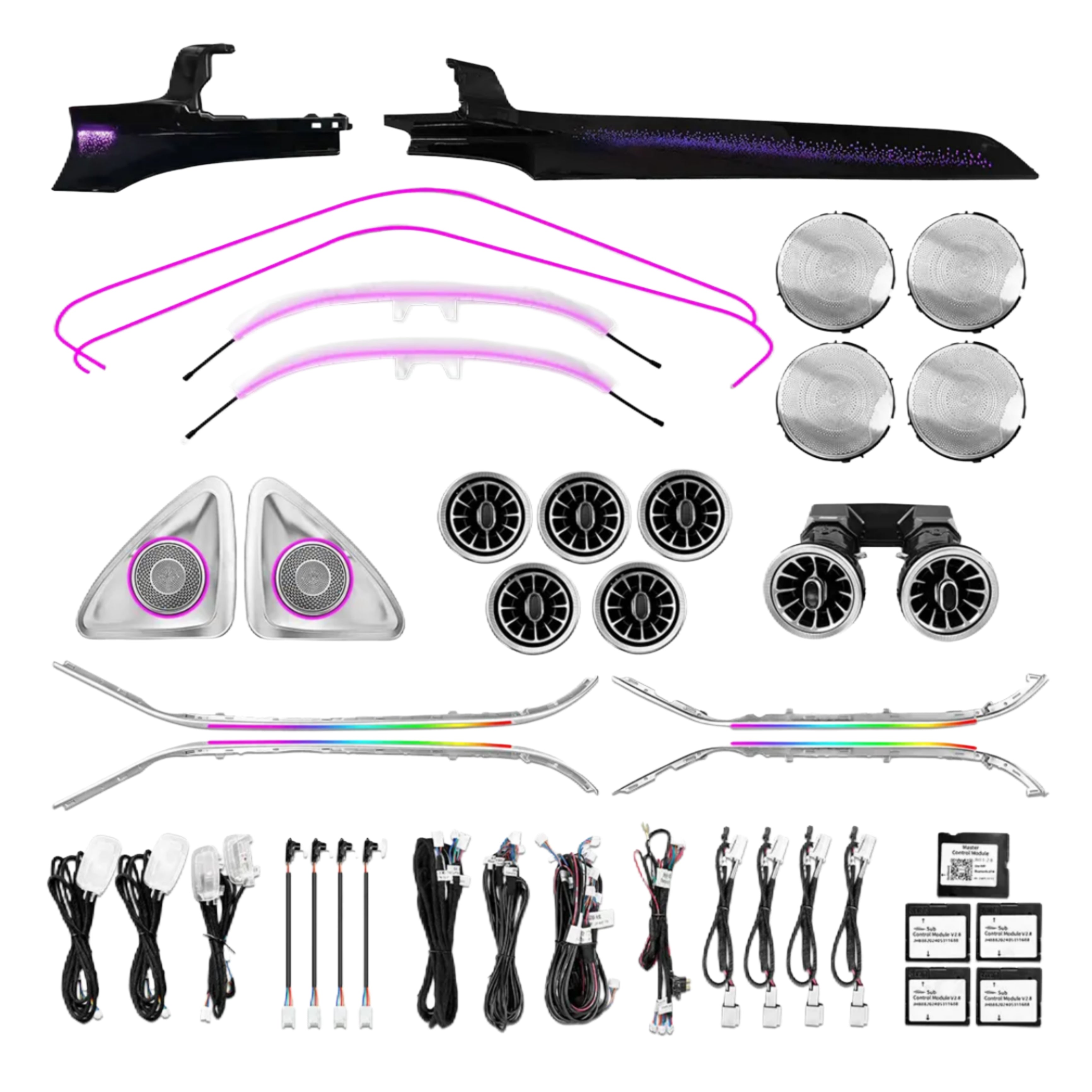 (PRENOTA) Ambient Light per Mercedes GLC X253, Classe C W205, 256 Colori, APP