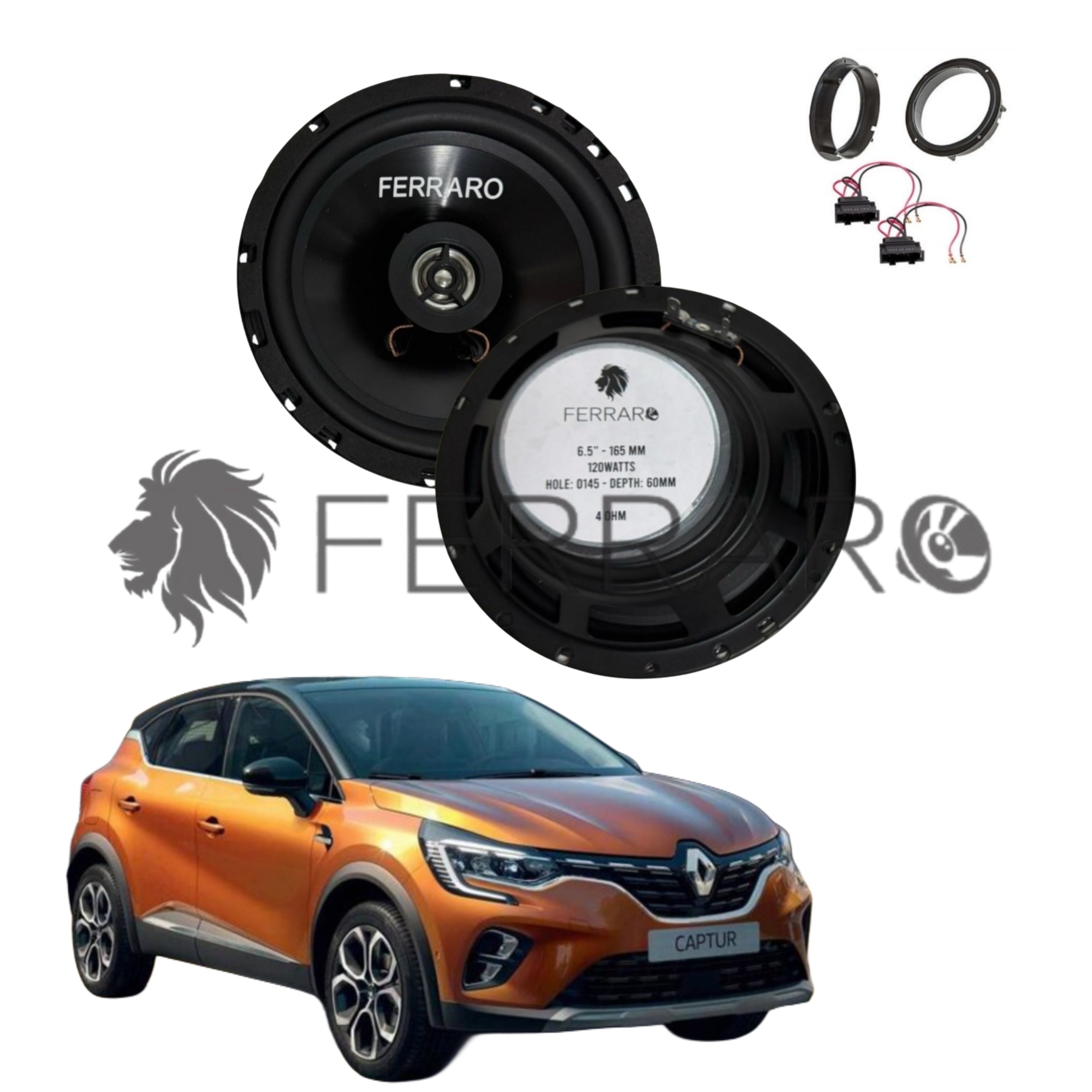 FerraroStore Kit 2 Altoparlanti, ASC-652PC, Ant o Post, Renault Captur I, 1ª Serie (2013-2019)