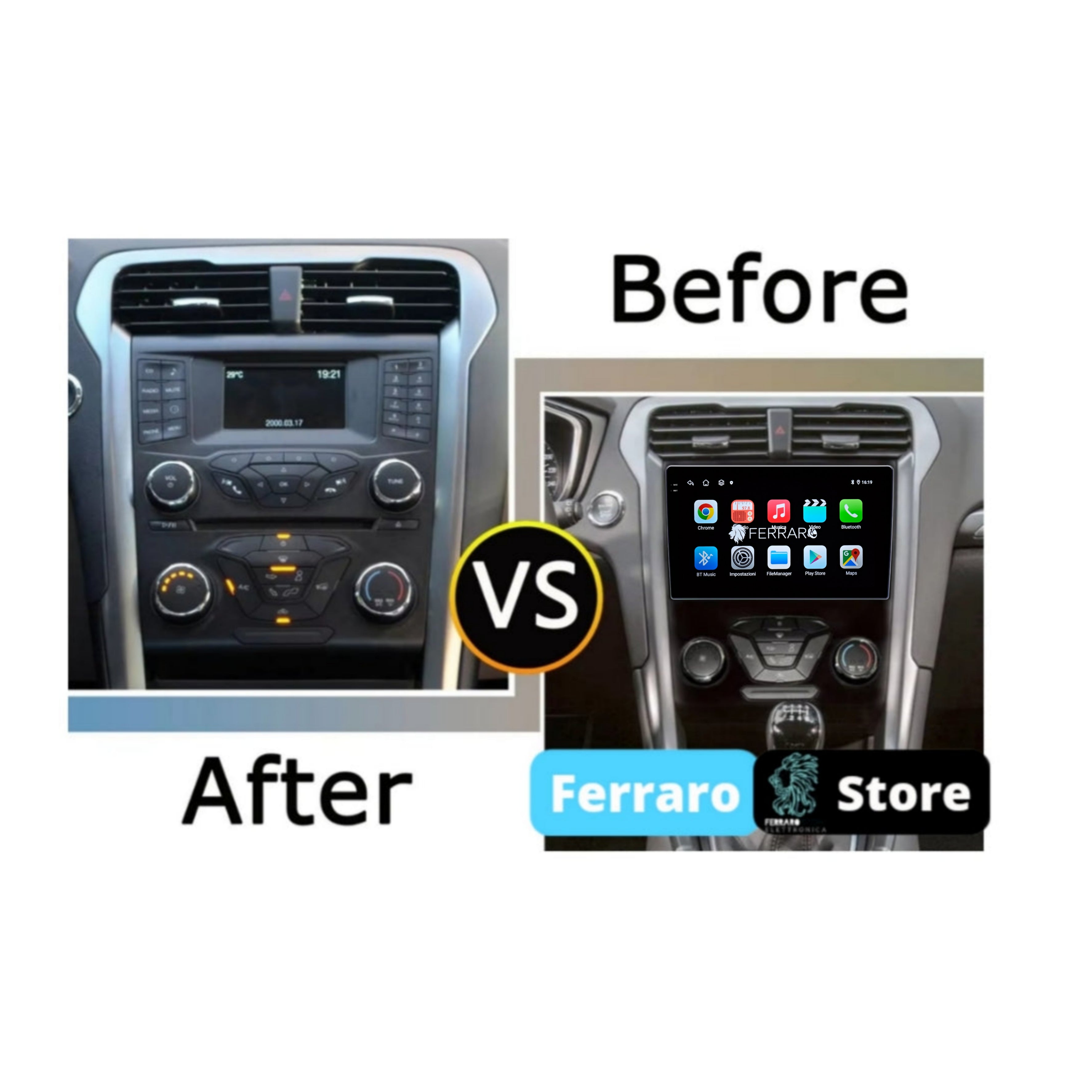 (PRENOTA) Autoradio per Ford Mondeo, Fusion 9" 2K (2014-2019) Android, Bluetooth, CarPlay, Android Auto, 12/256GB Ram