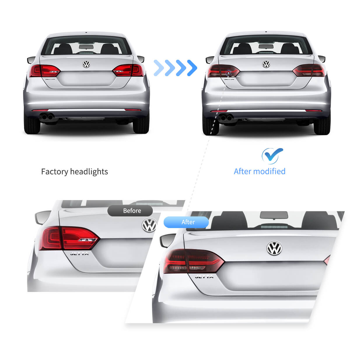 (PRENOTA) Fanali Posteriore Completo per Volkswagen Jetta MK6 (2011-2018) a LED
