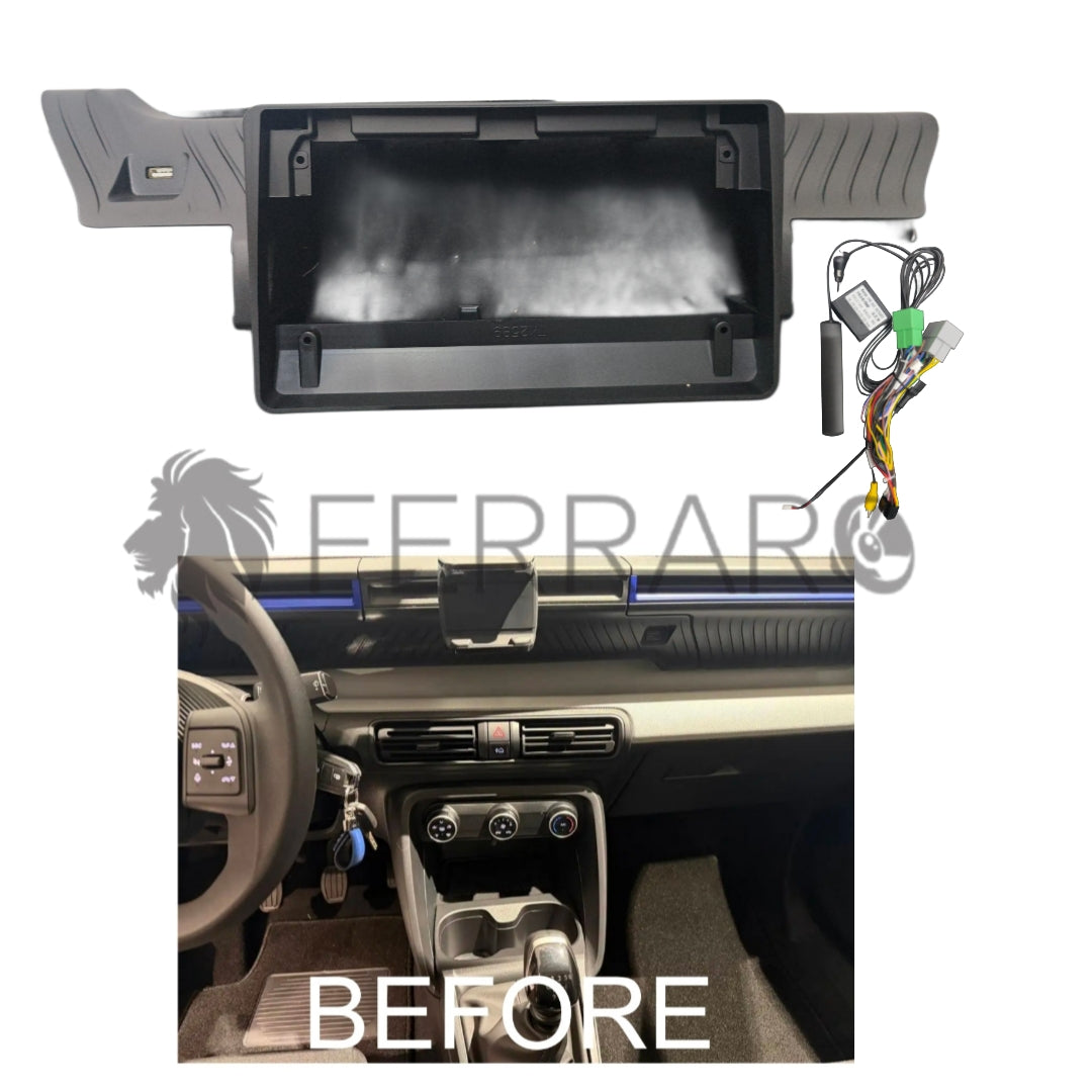 Kit Montaggio Autoradio 9"Pollici Citroen C3 (2023-2026) Mascherina, Cablaggio per Autoradio Android