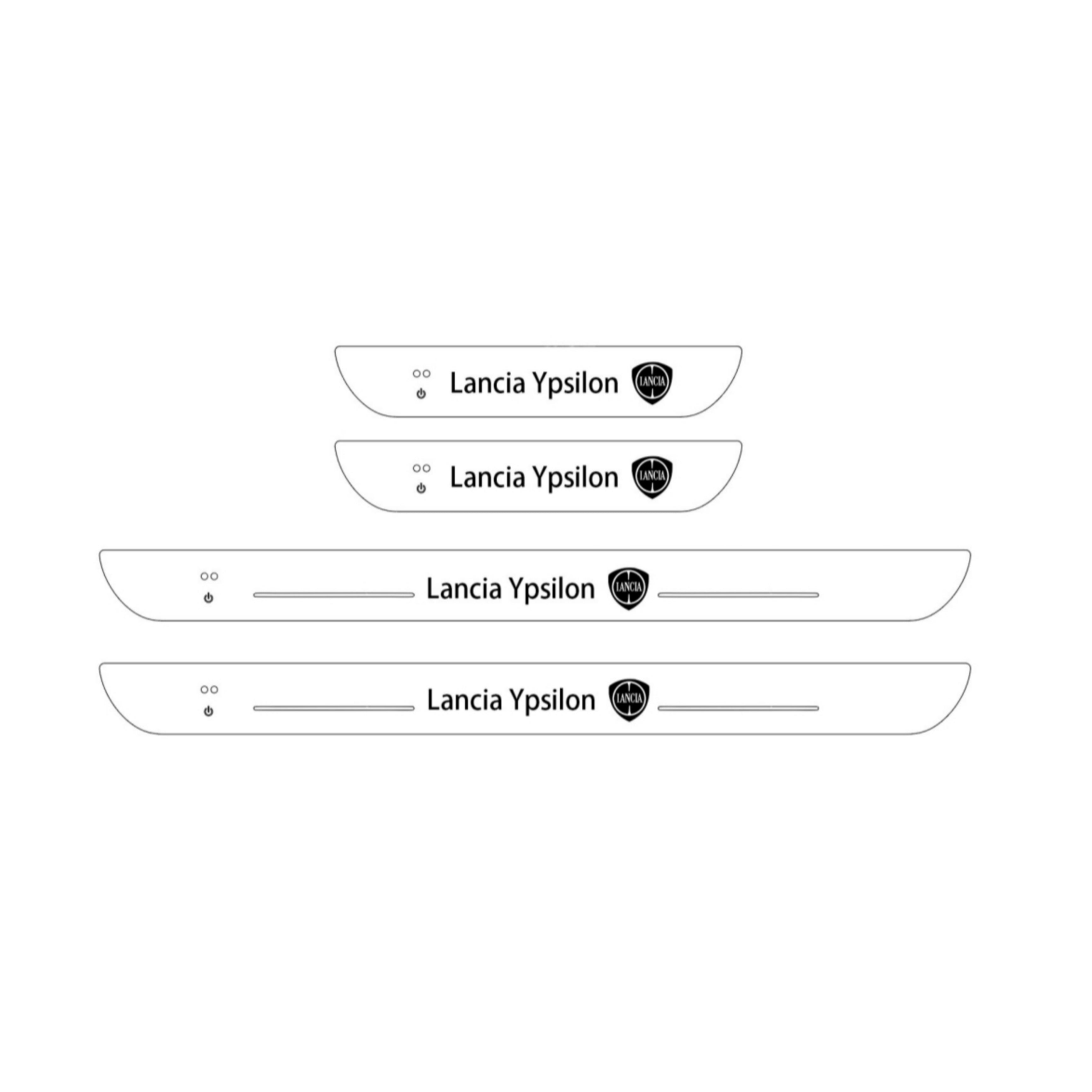 Kit Battitacco per Lancia Ypsilon, LED, Senza Filo con Adesivo