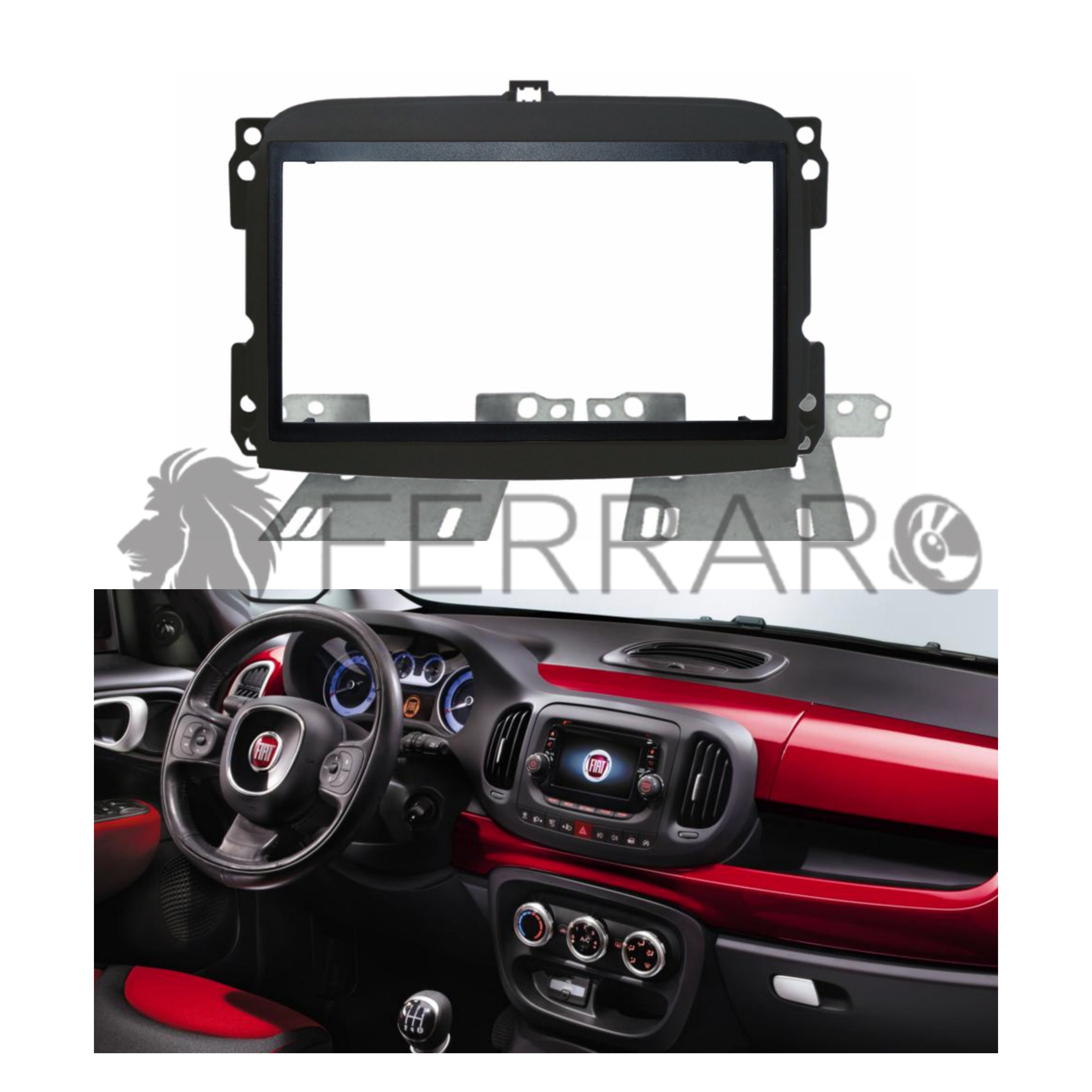 Radio cover, 2 ISO, Fiat 500L from 2017