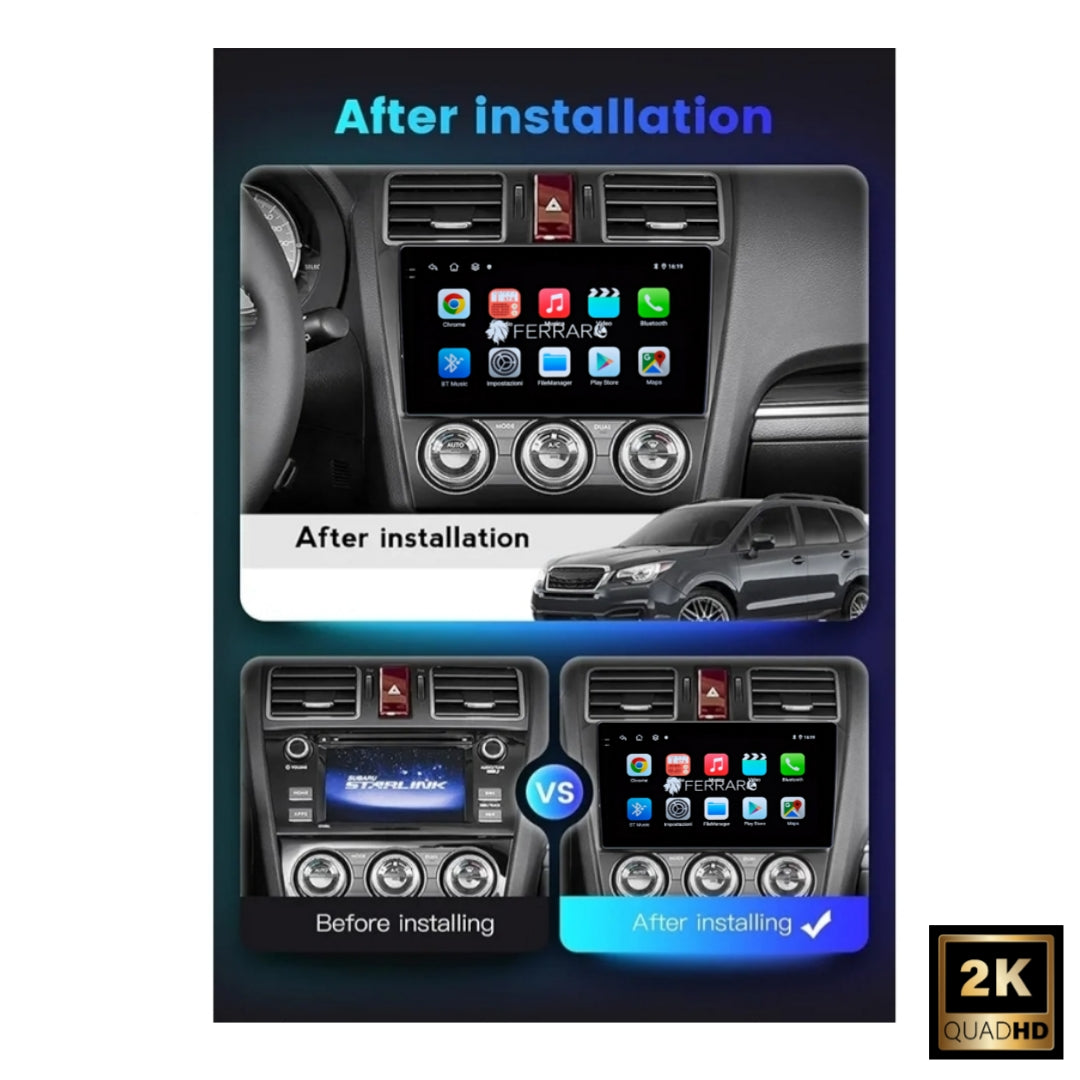 (PRENOTA) Autoradio per Subaru Forester 4, Impreza XV 9" 2K (2012-2019) Android, Bluetooth, CarPlay, Android Auto, 12/256GB Ram